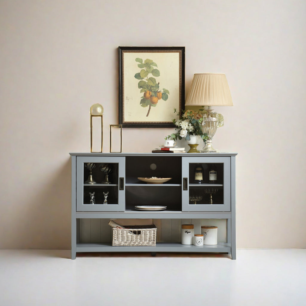 Sideboard Buffet Table with Doors Grey