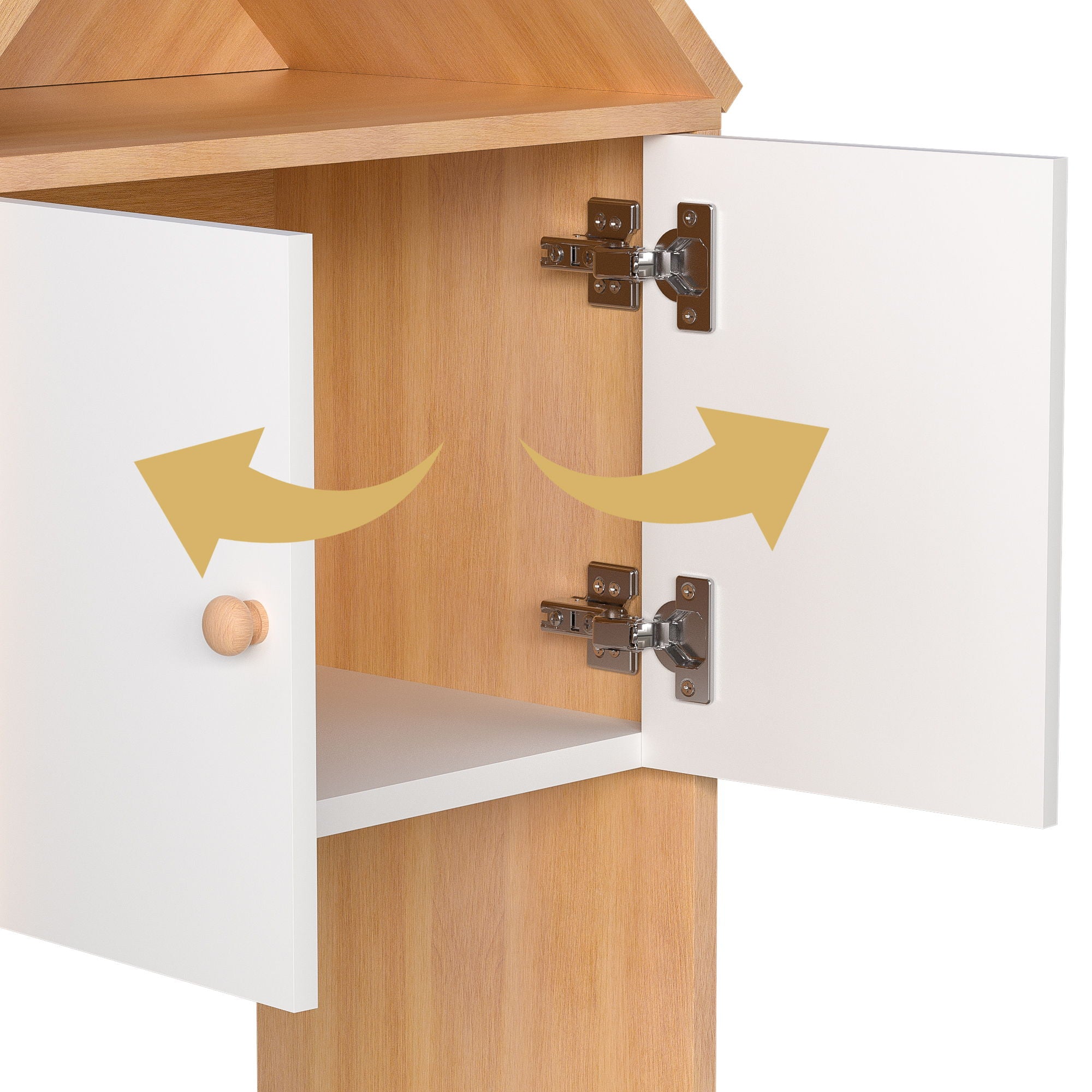 Versatile Children's Bookshelf With House Shaped Design, Multi Functional Storage