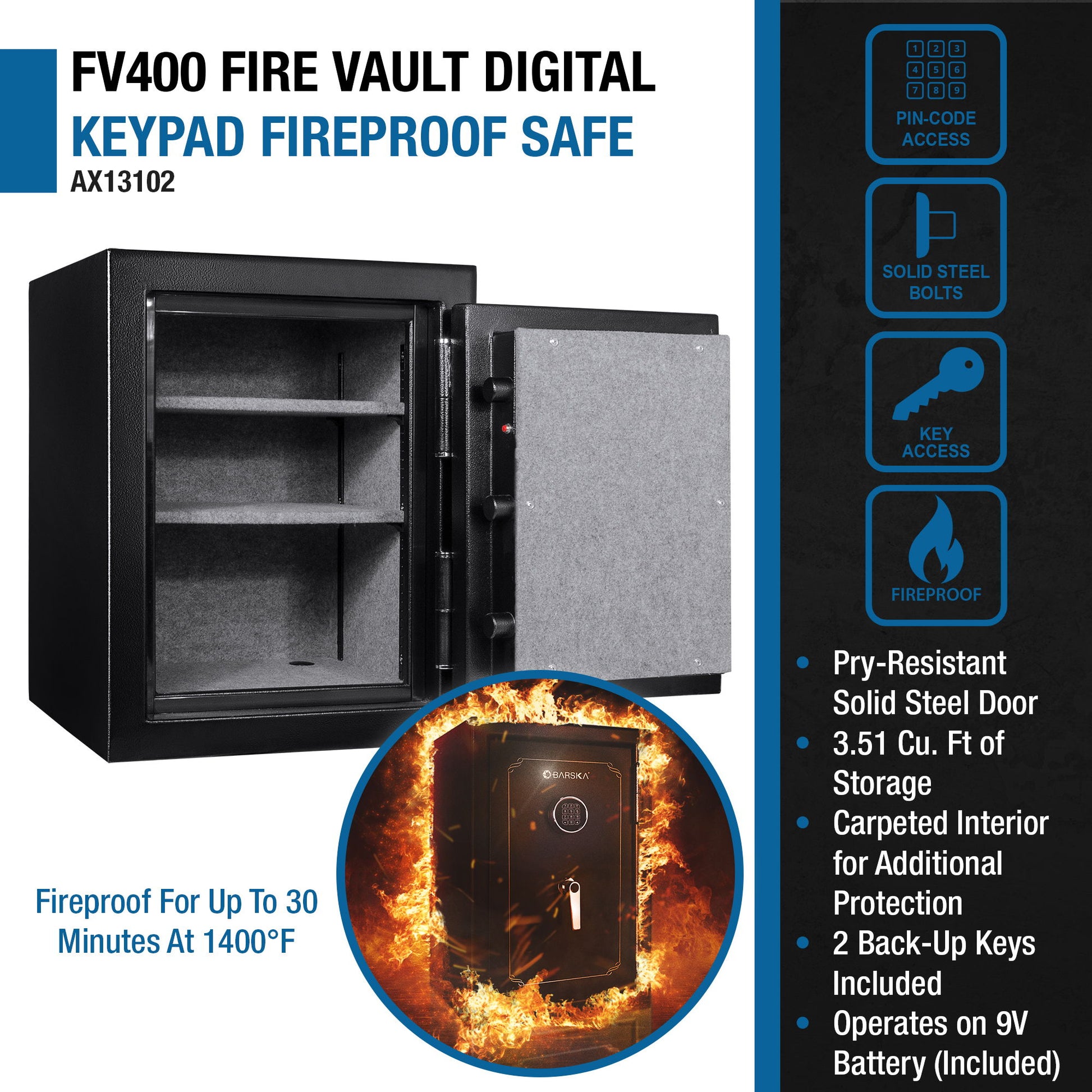 Fireproof Protection Safe Vault - Best Buy Furniture