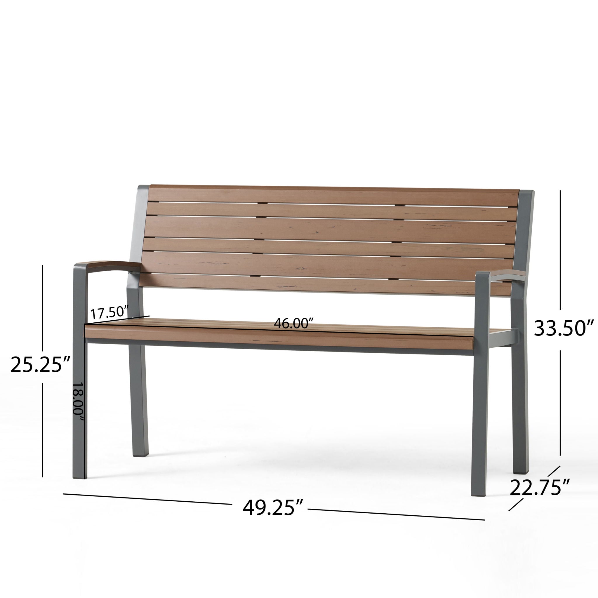 Davos - Bench - Gray / Brown