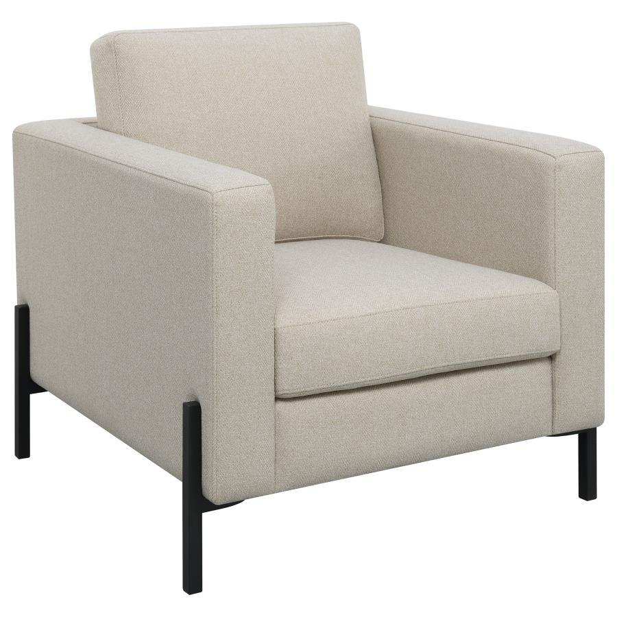 Tilly - Upholstered Track Arm Accent Chair - Oatmeal - Best Buy Furniture