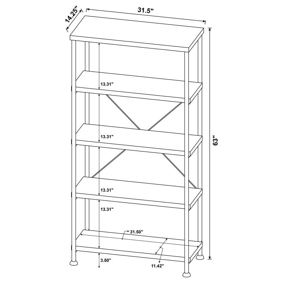 Analiese - 2 Piece Computer Desk Bookcase Set - Rustic Nutmeg