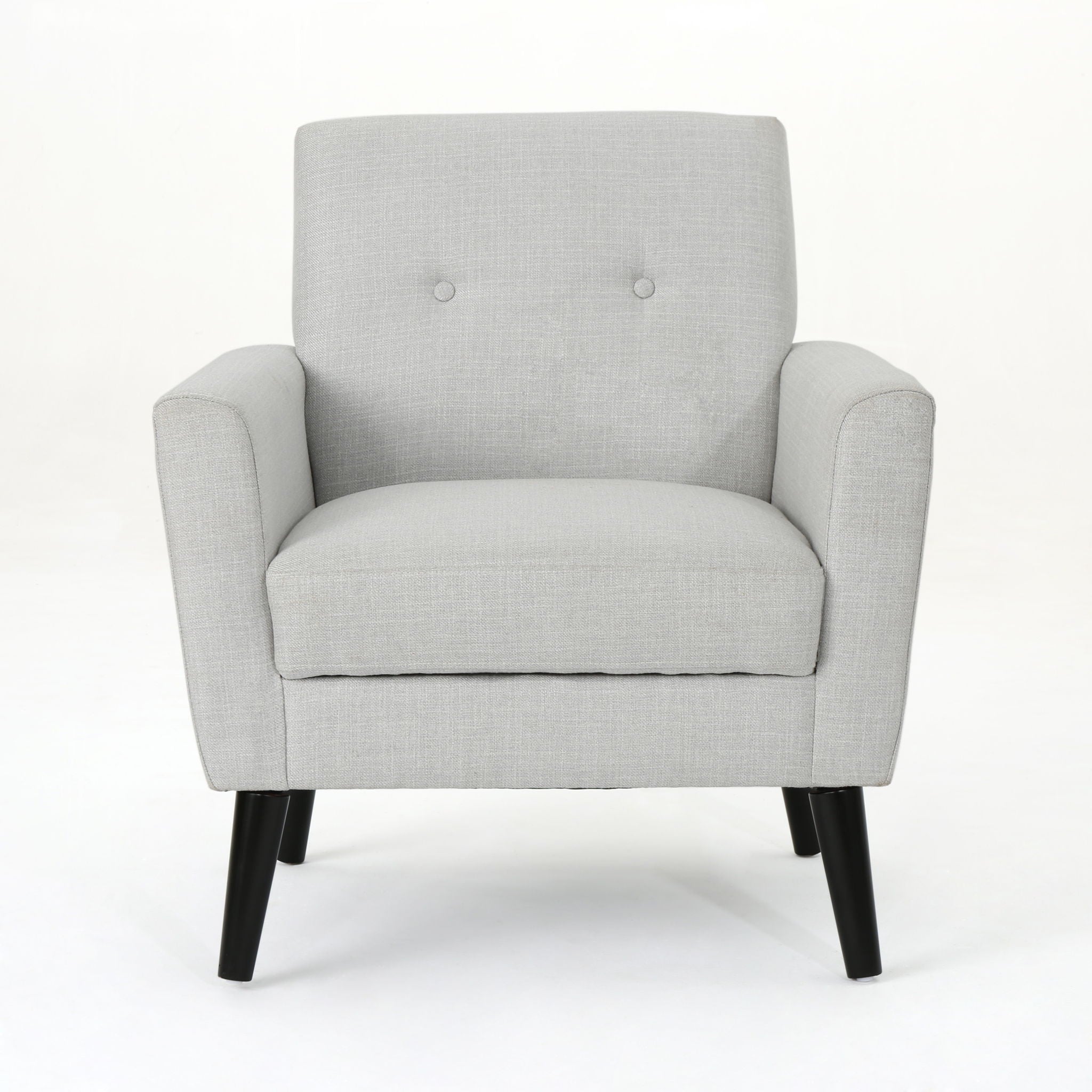 Radiantize - Upholstered Fabric Club Chair With Square-Off Back And Button Tufted