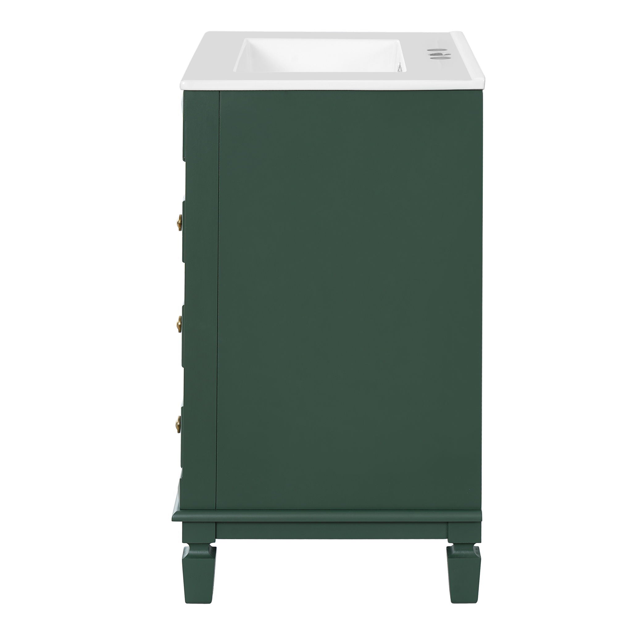 Bathroom Vanity With Sink, Compact Cabinet & 2 Drawers And Adjustable Shelf