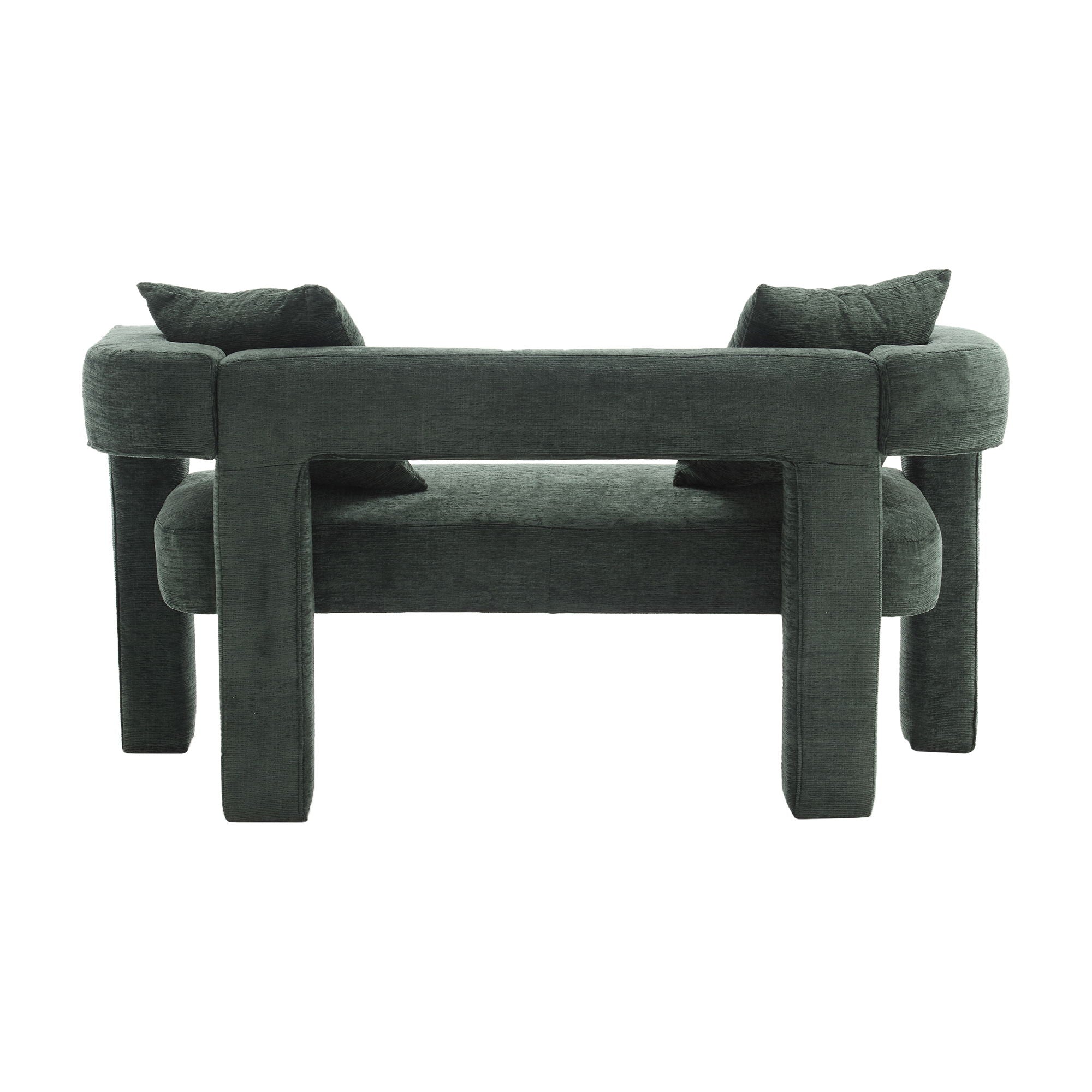 Modern Chenille Loveseat Sofa, Comfy Upholstered 2 Seater