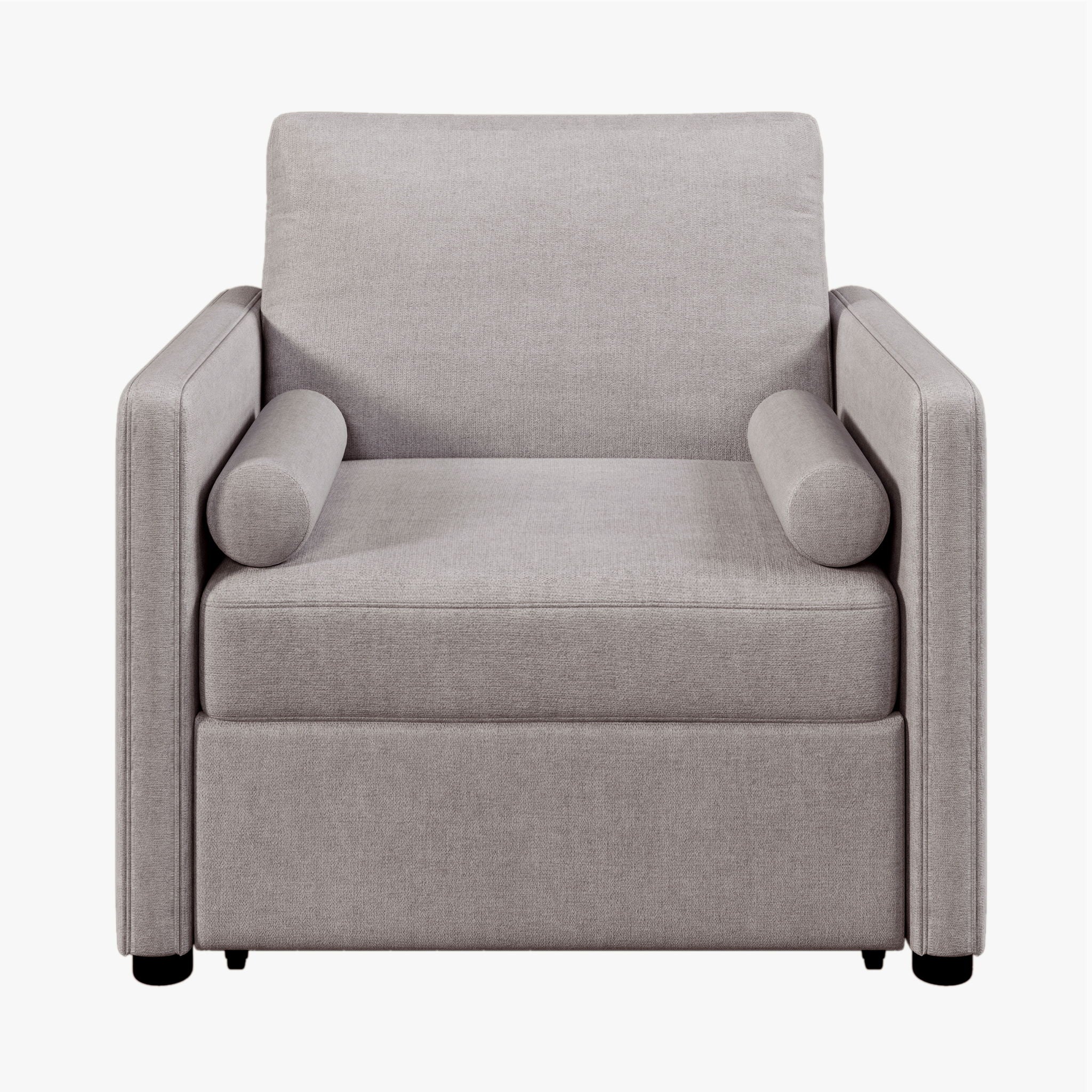3 In 1 Convertible Sleeper Chair With Adjustable Backrest, Lounger Chair Turns Into Bed