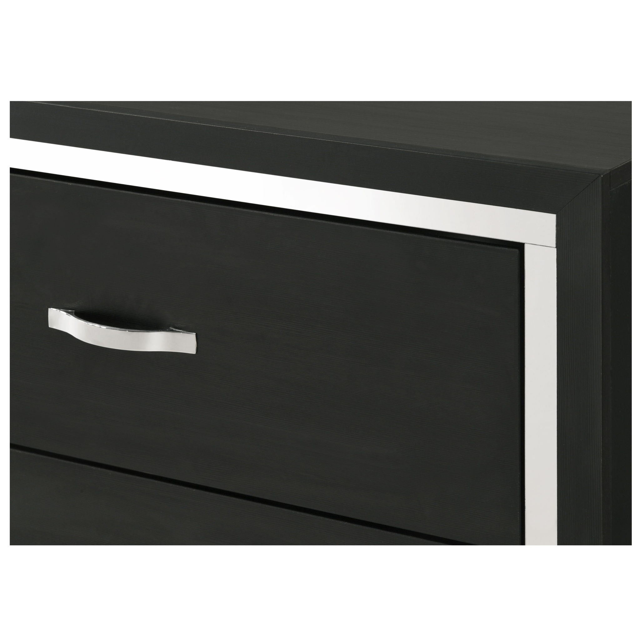 4 Drawer Bedroom Chest With Handles Furniture - Black