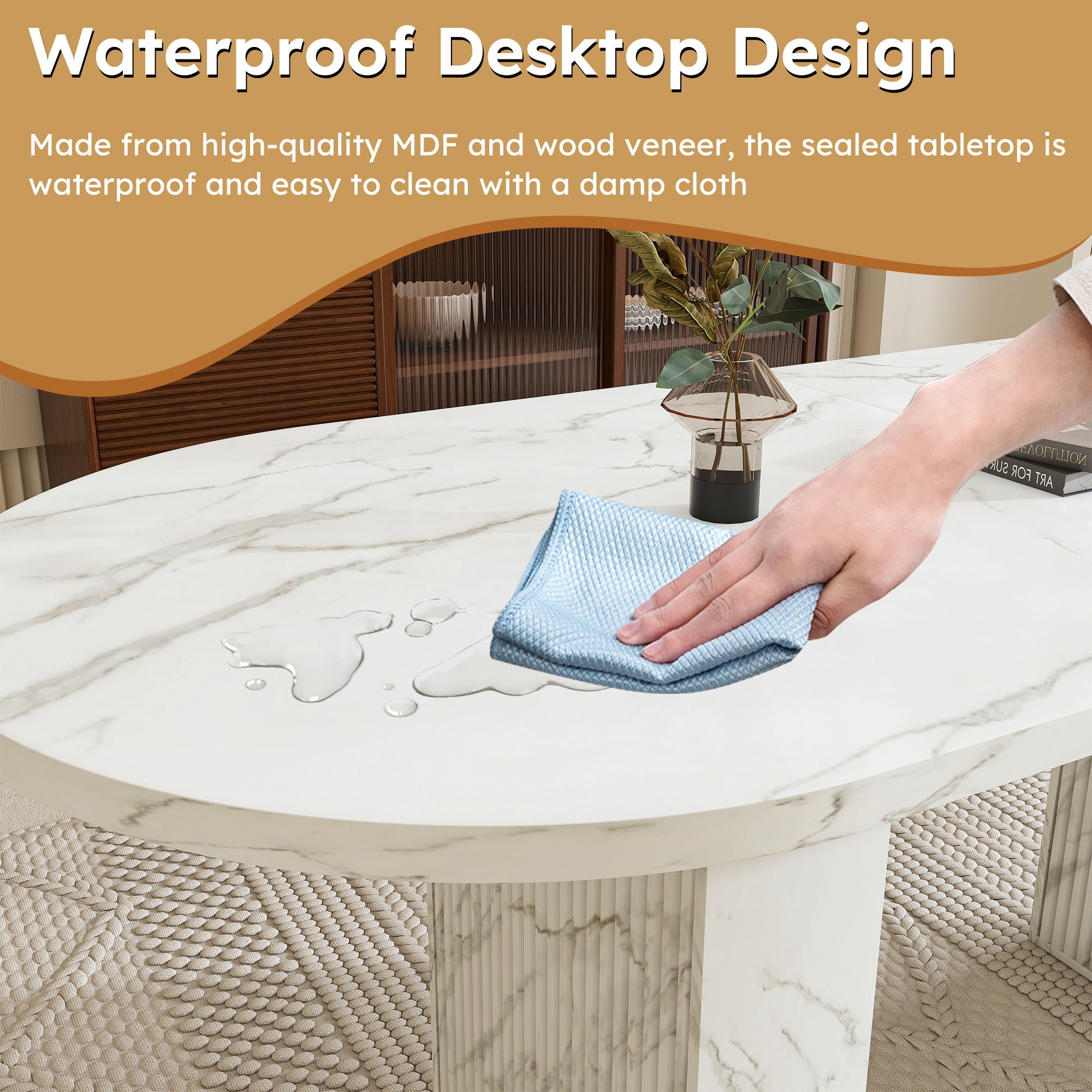 Oval Dining Table - White