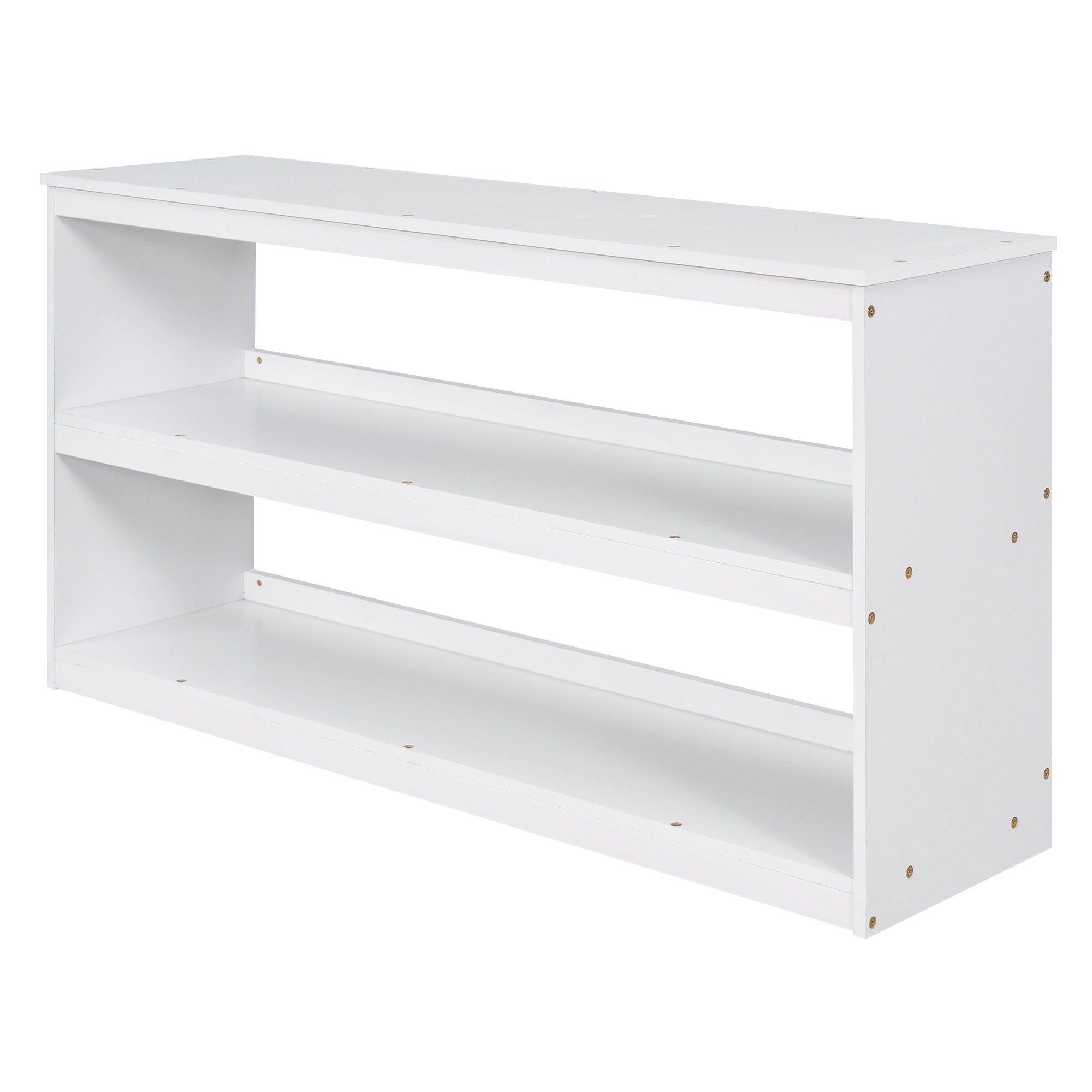 Loft Low Study Bed With Cabinet, Shelves And Rolling Portable Desk, Multiple Functions