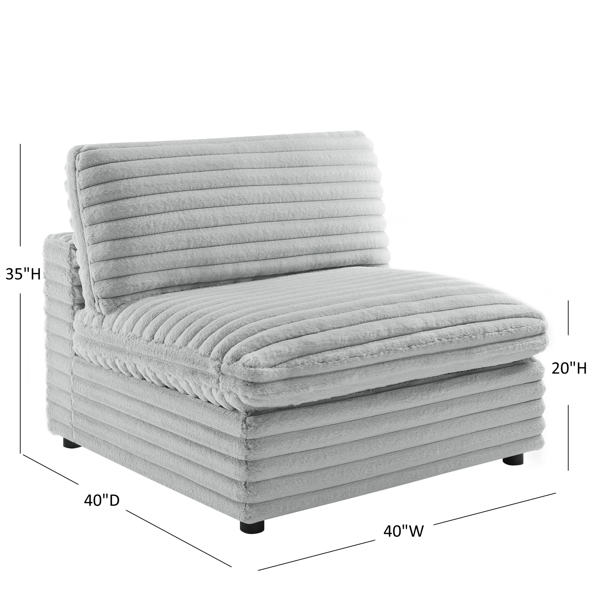 Jenny - rmless Slipper Chair - Gray