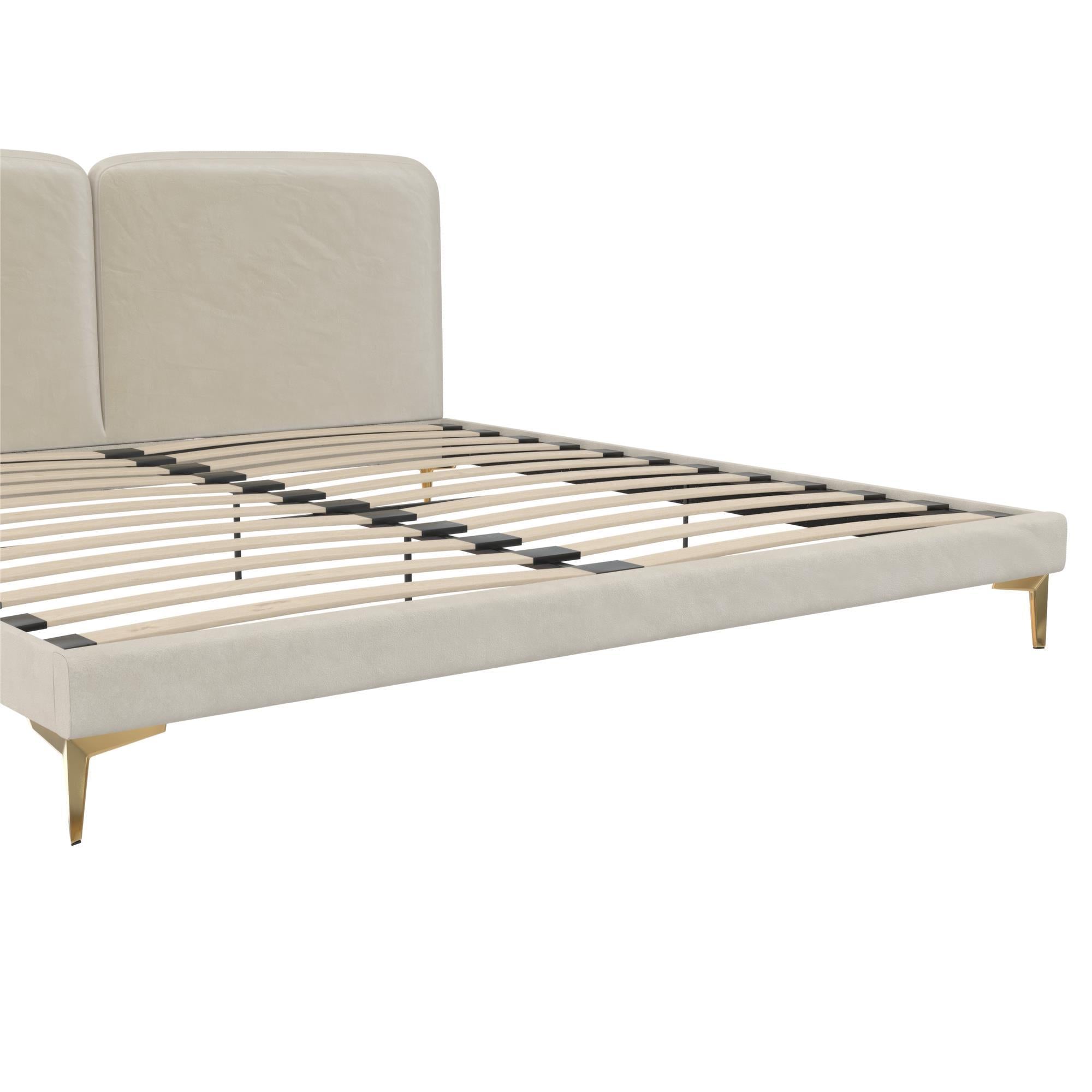 Coco - King Size Upholstered Bed - Ivory
