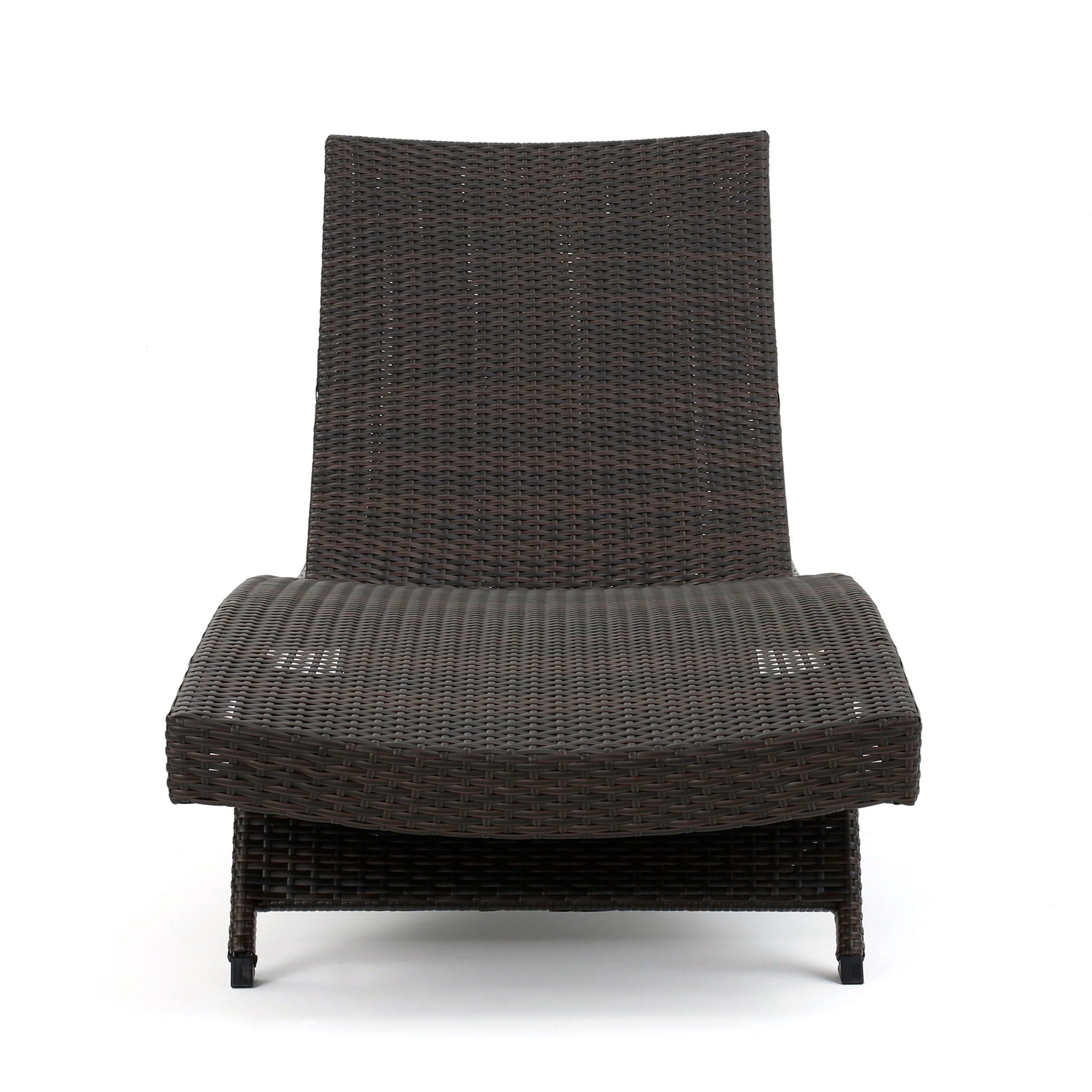 Salem - Wicker Chaise Lounge Adjustable Rattan Outdoor Chair Set - Brown Multi