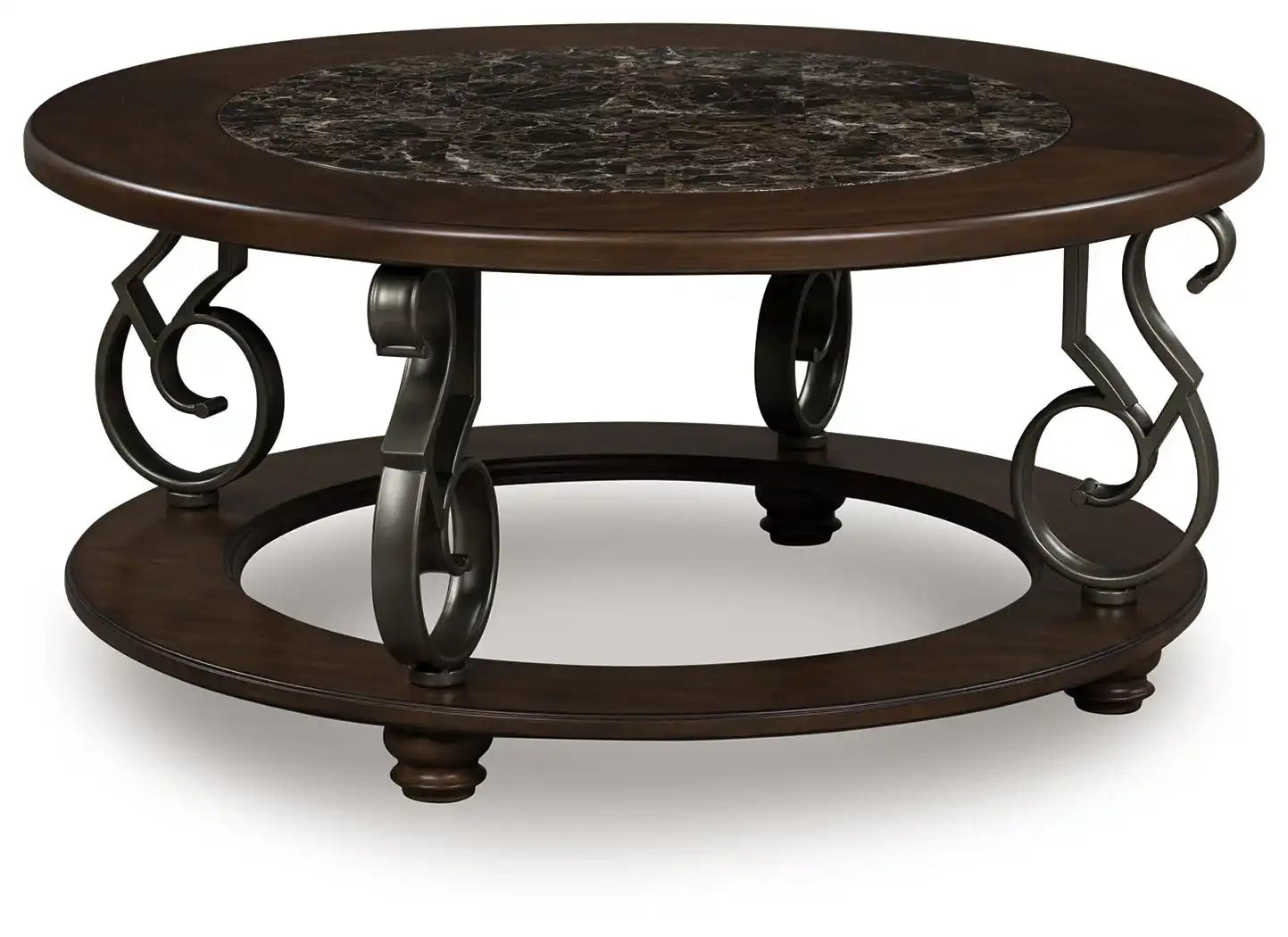 Frallyn - Round Cocktail Table - Dark Brown - Best Buy Furniture