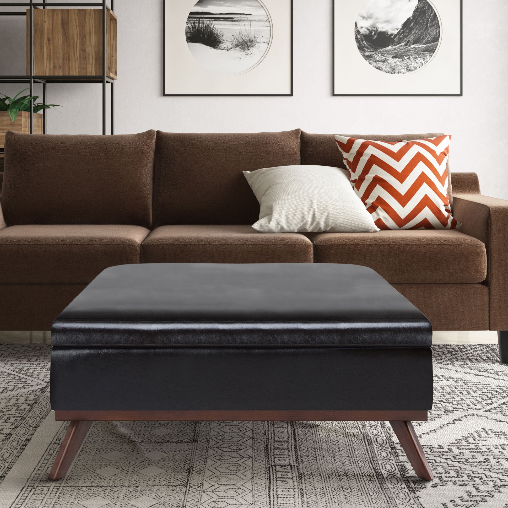 Owen - Multifunctional Square Coffee Table Storage Ottoman - Best Buy Furniture
