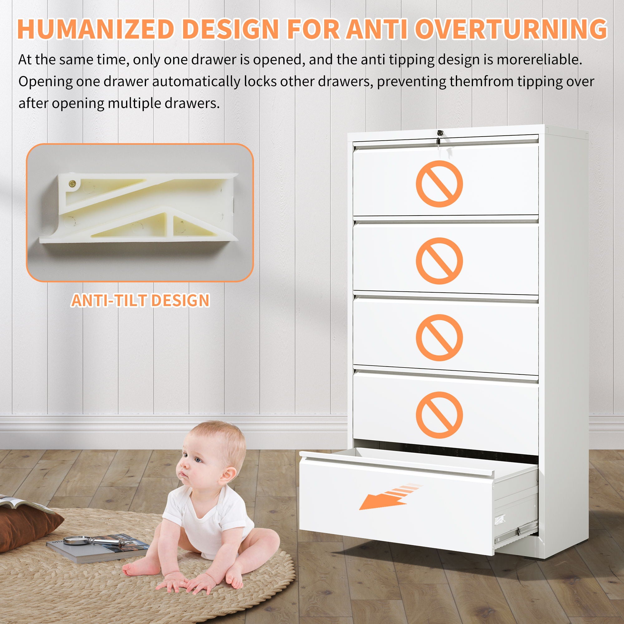Premium Drawer Metal Lateral File Cabinet With Lock