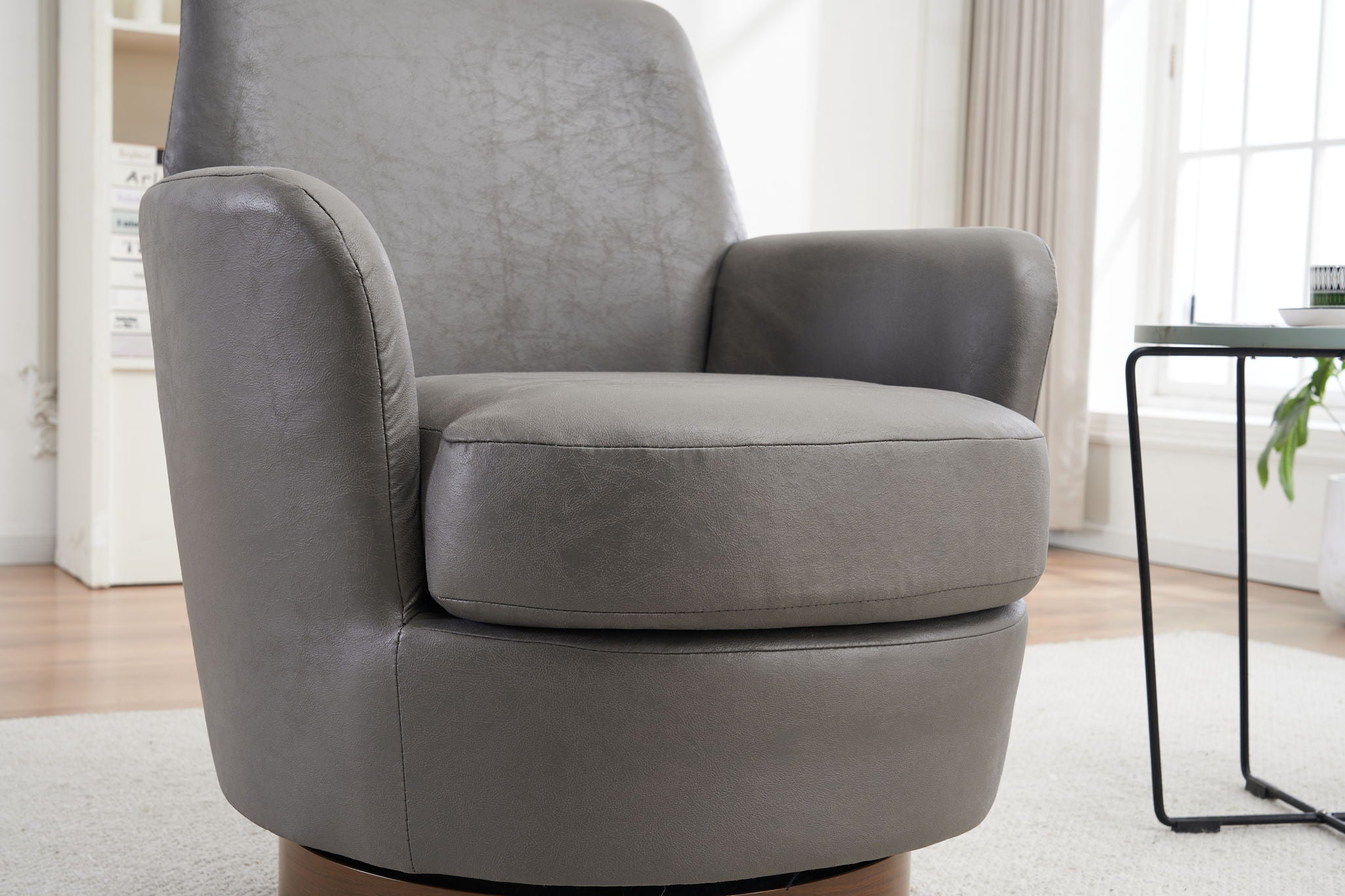 Swivel Accent Chairs Armchair With Stainless Steel Base