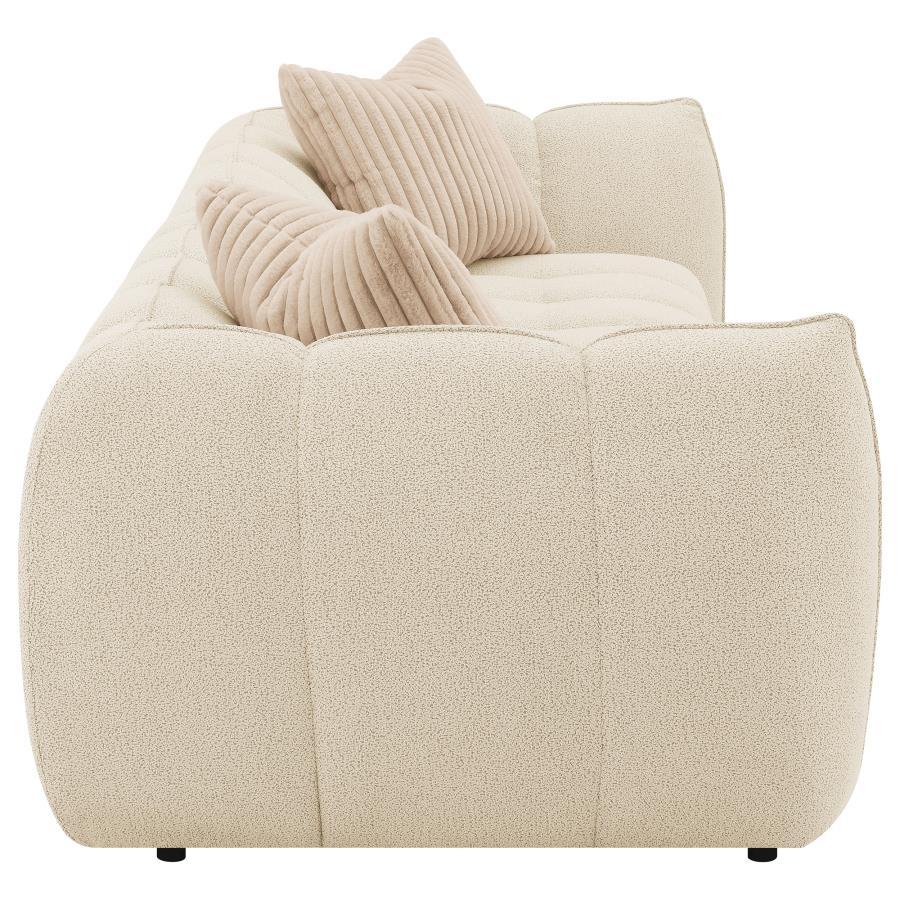 Winchester - Boucle Upholstered Extra Long Sofa - Sand Pebble - Best Buy Furniture