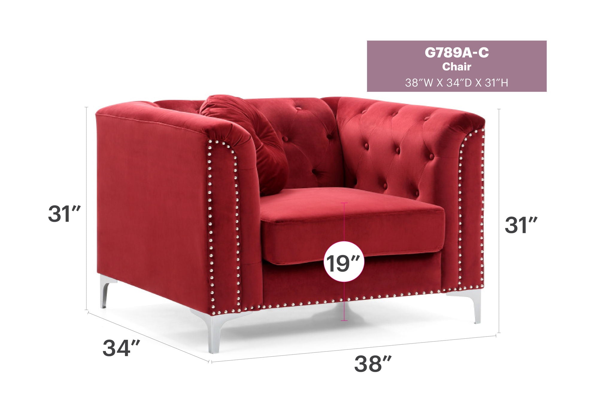 Contemporary Sloped Arm Chair