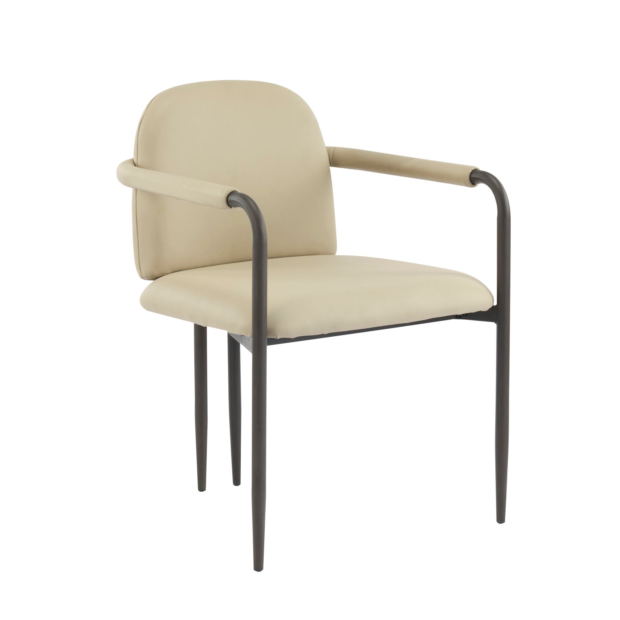 Modern Dining Chair (Set of 2) With Iron Frame - Espresso / Khaki