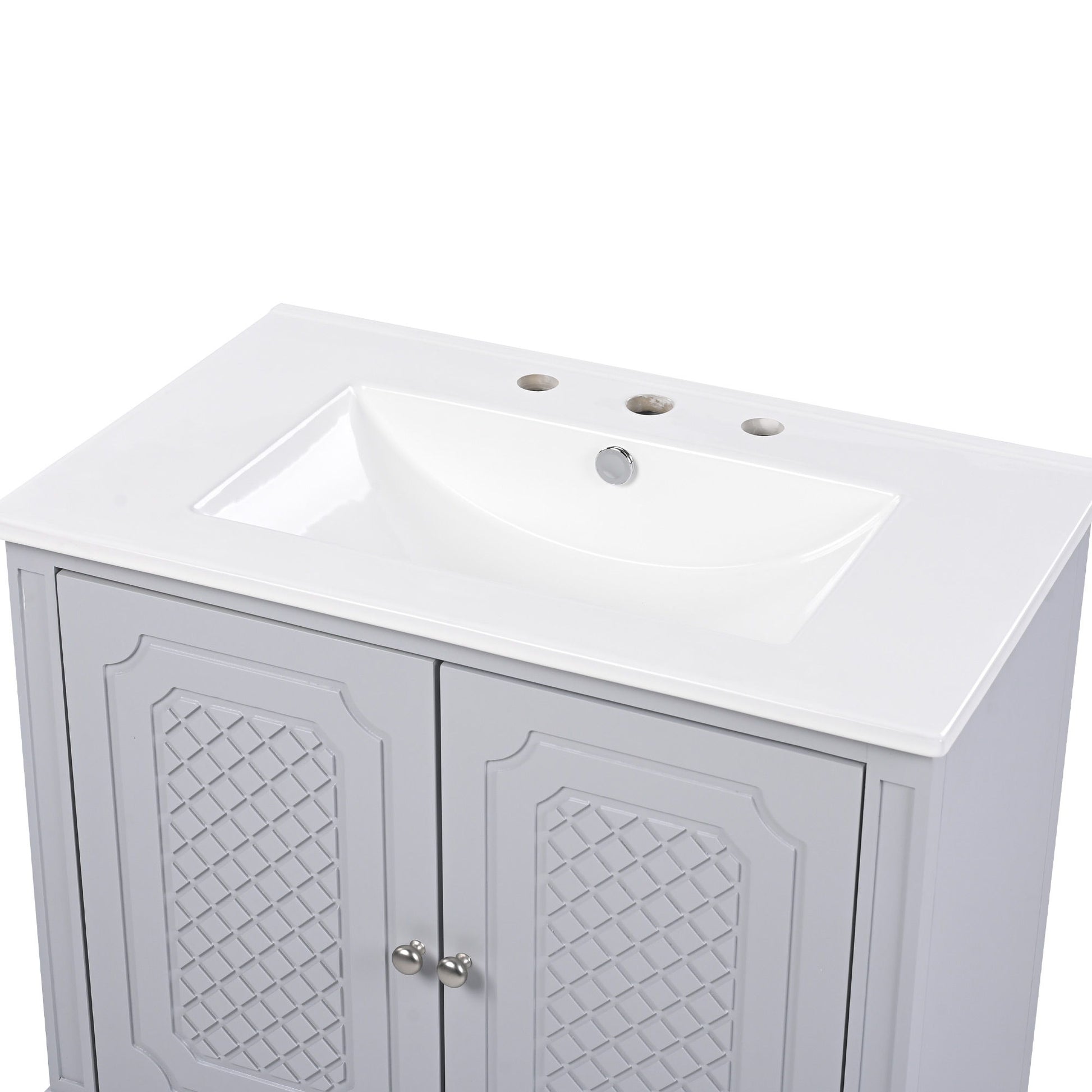 Vintage Style Bathroom Vanity With Sink, Multi Functional Storage, Soft-Closing Door - Best Buy Furniture