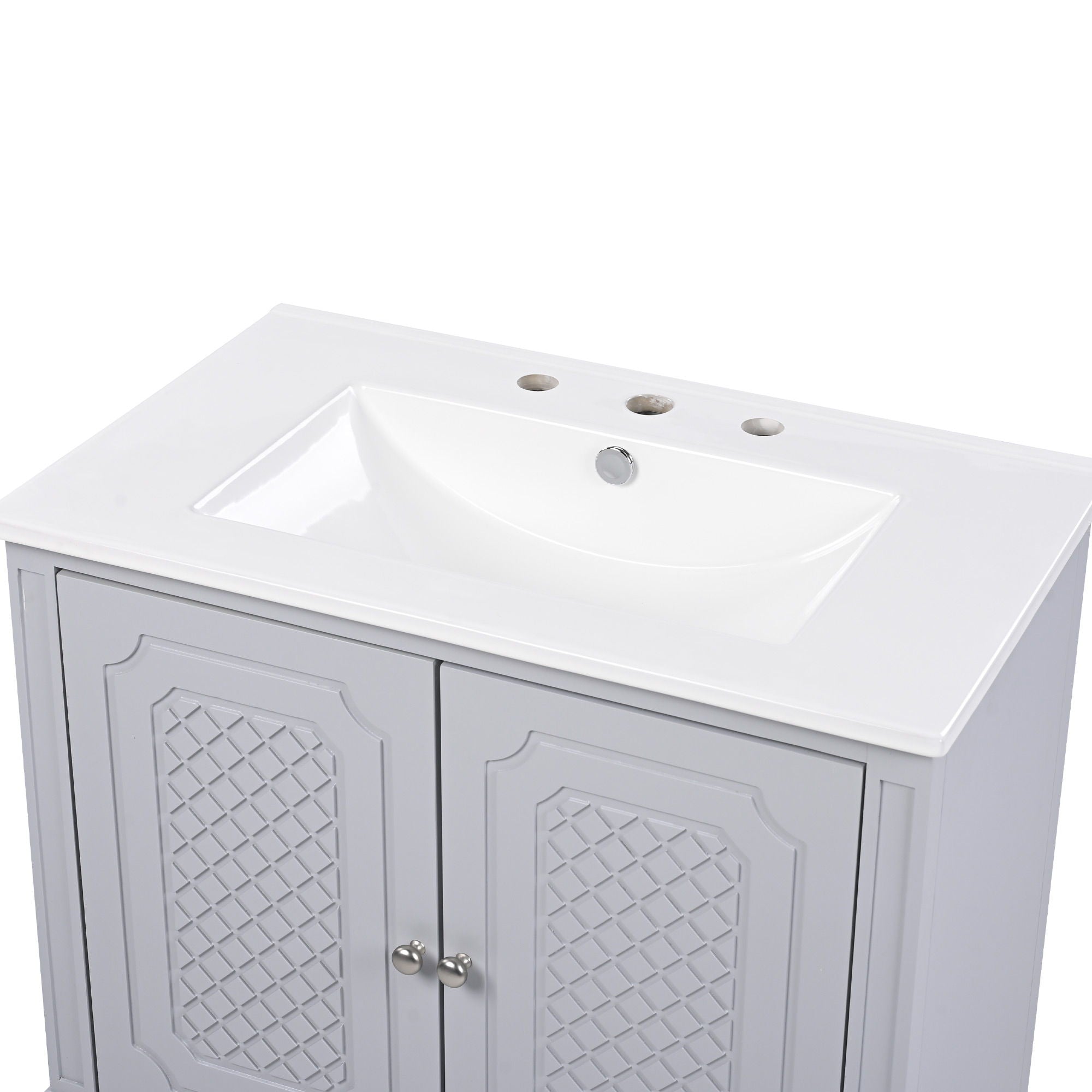 Vintage Style Bathroom Vanity With Sink, Multi Functional Storage, Soft-Closing Door - Best Buy Furniture