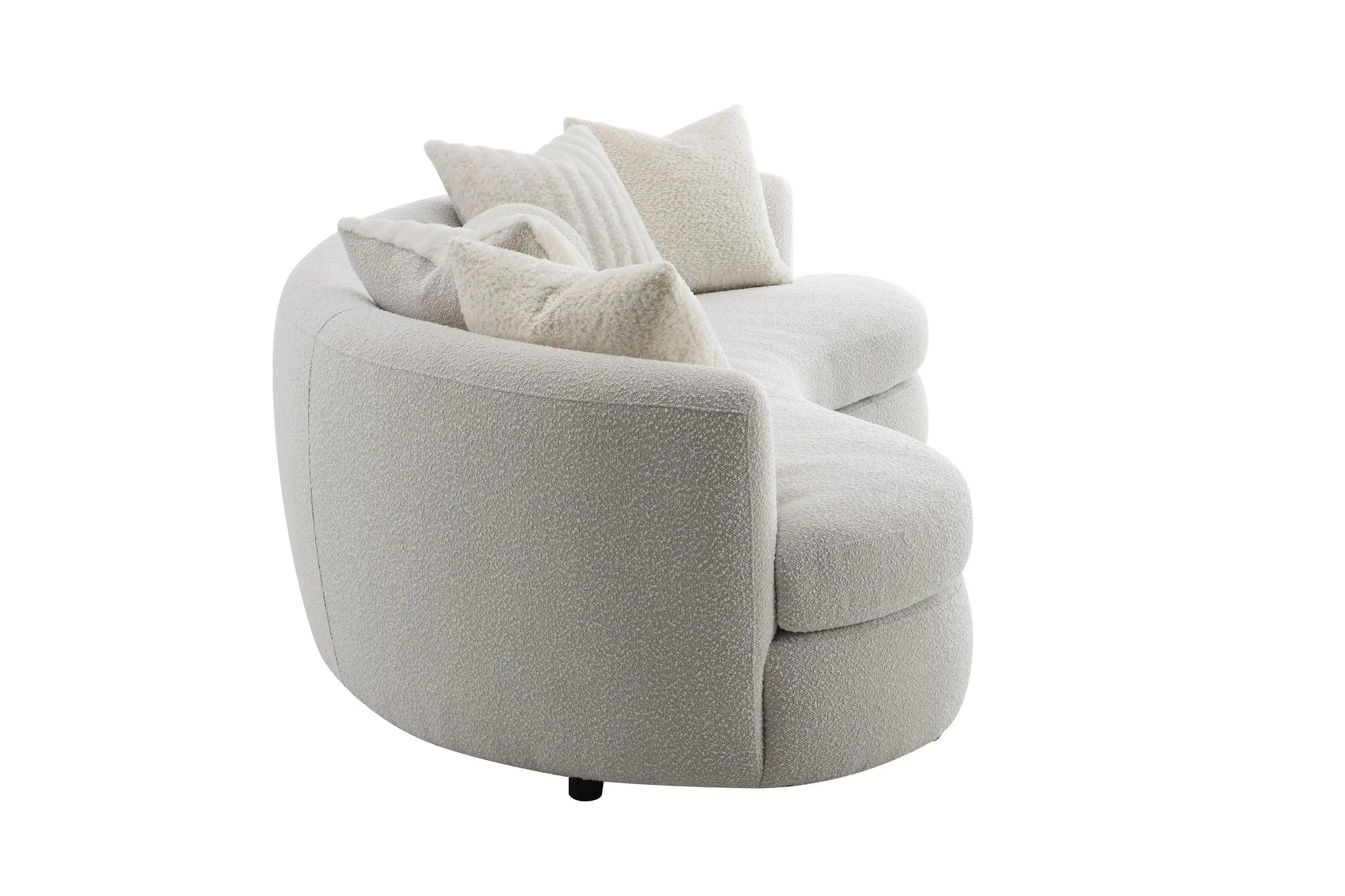 Iniko - Boucle Sofa With Toss Pillows - Beige - Best Buy Furniture