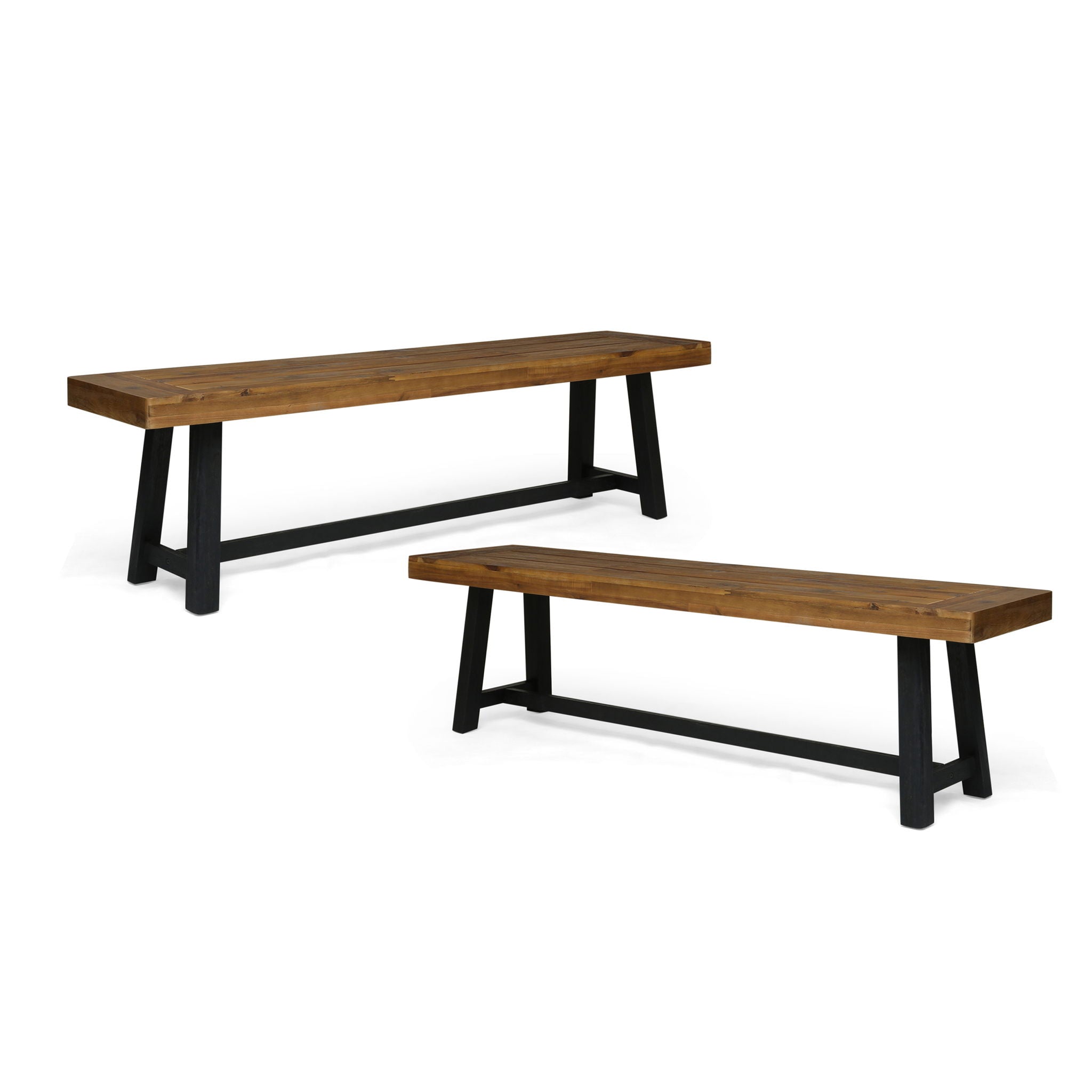 Cloud - Outdoor Bench With Acacia Wood Frame And Slat Panel Design