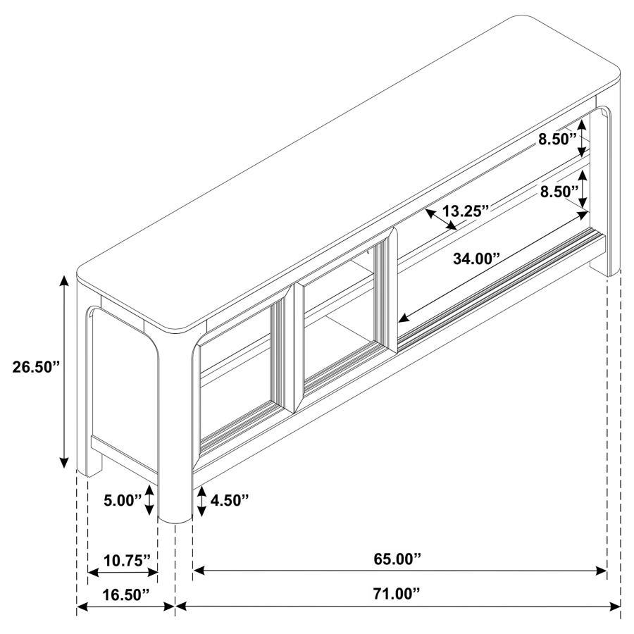 Solano - 71" 2-door TV Stand Media Console - Weathered Mango