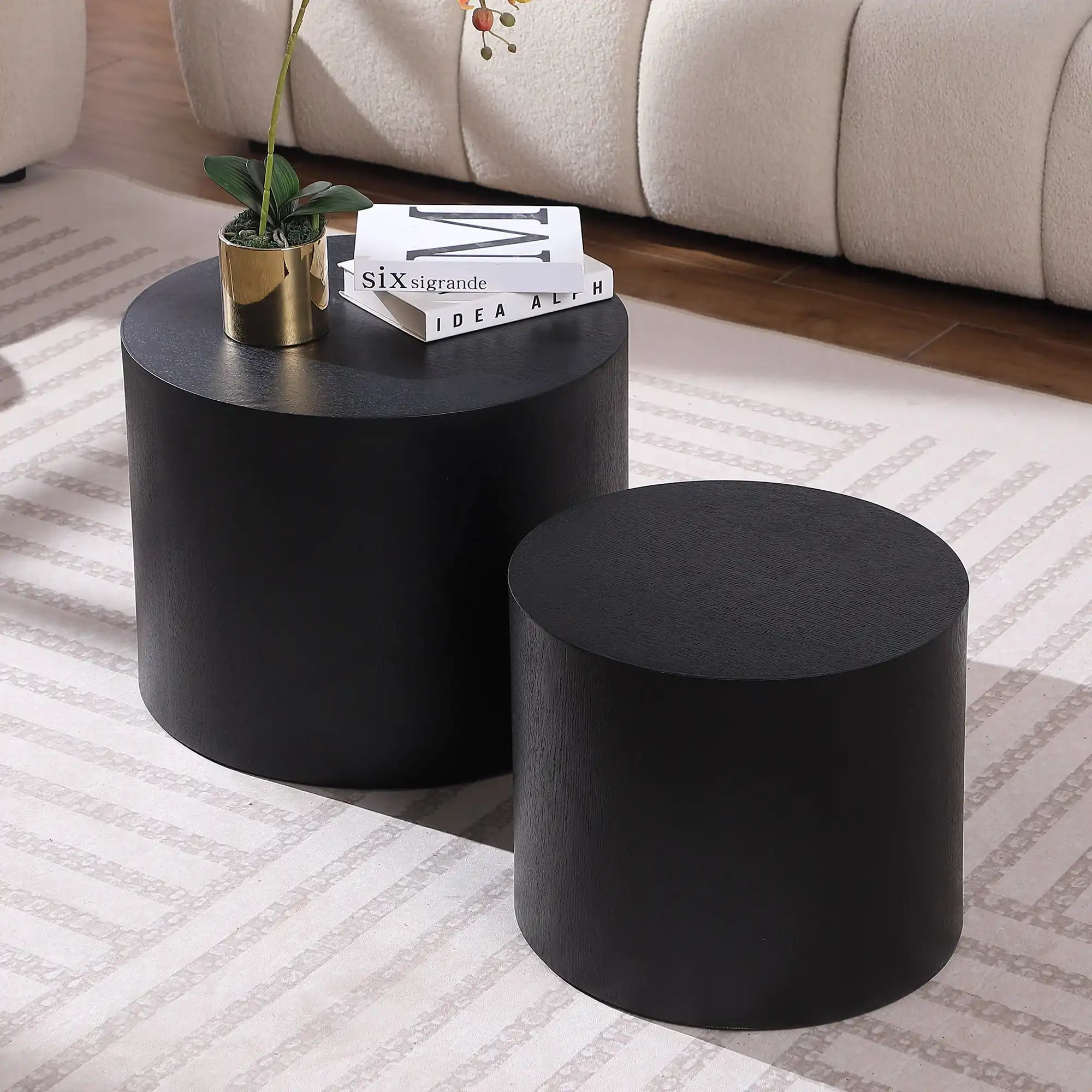 Kairo Modern Nesting Side Tables (Set of 2) Black - Best Buy Furniture