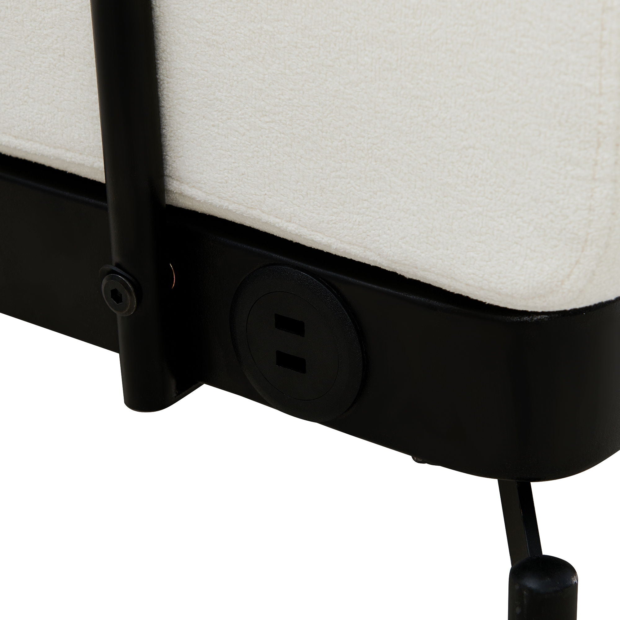 Modern Loveseat Sofa 2 Seater With USB Ports, Cylindrical Armrests