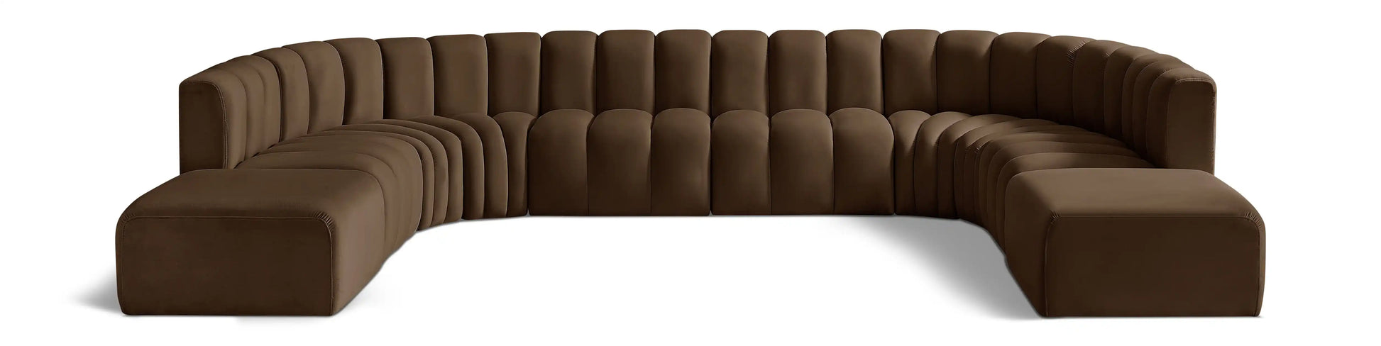 Arc - Velvet 10 Piece Modular Sofa - Brown - Best Buy Furniture