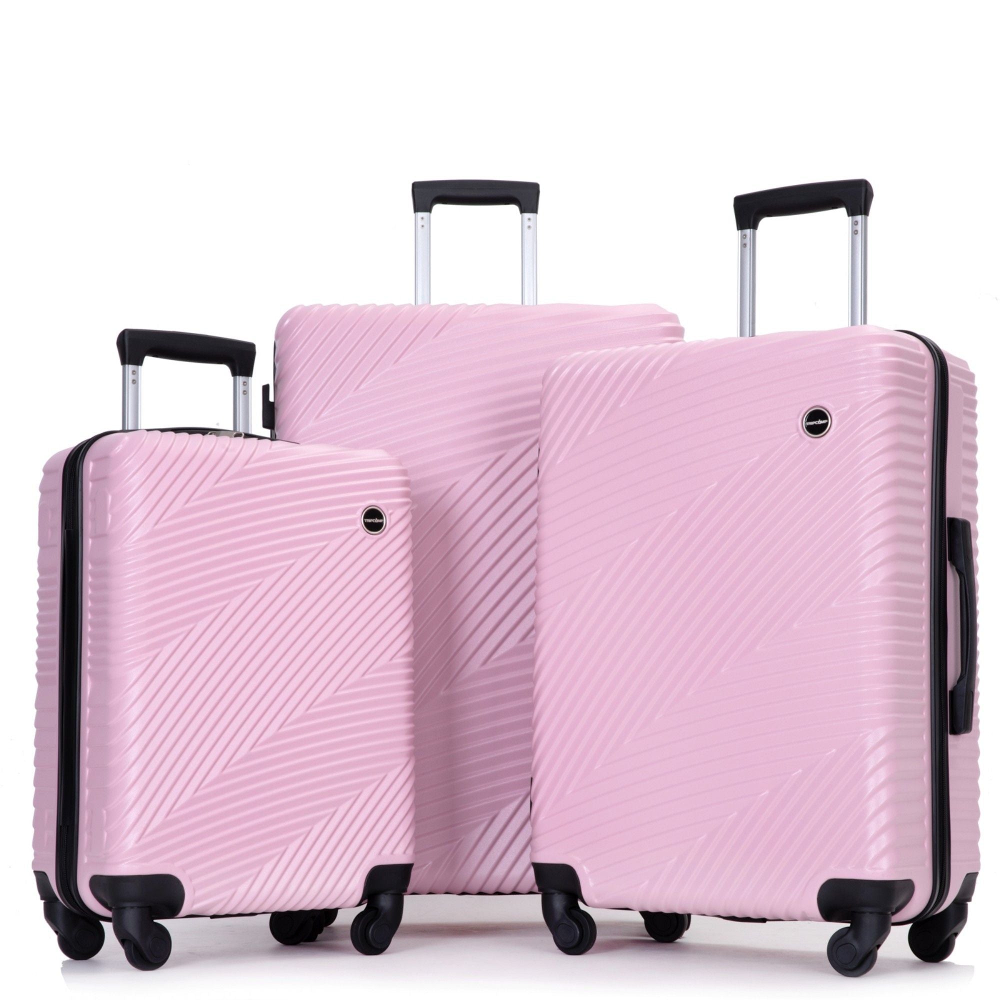 3 Piece Luggage Sets Lightweight Suitcase With Two Hooks, Spinner Wheels,