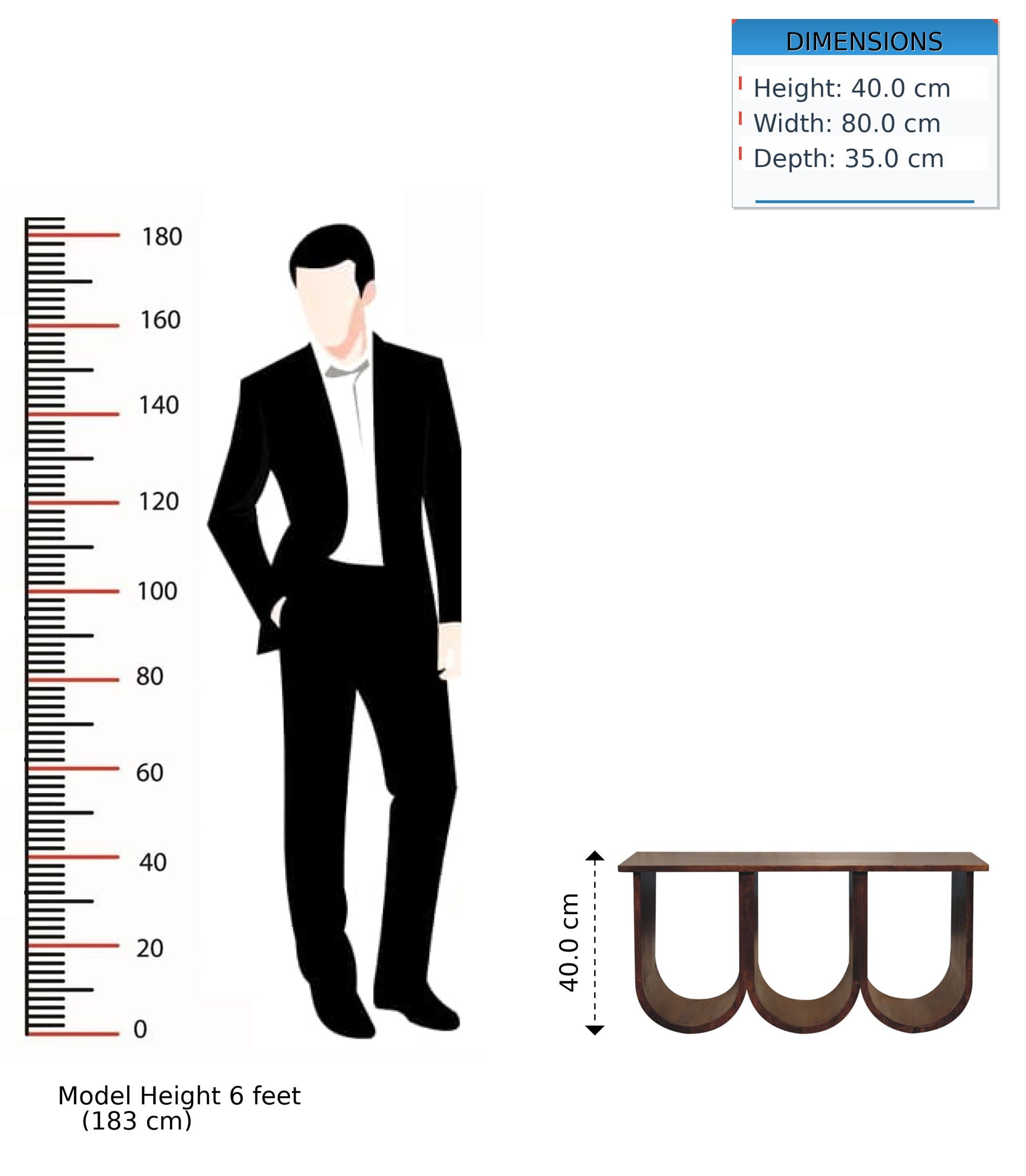 Triple Open Style Coffee Table - Beige / Brown