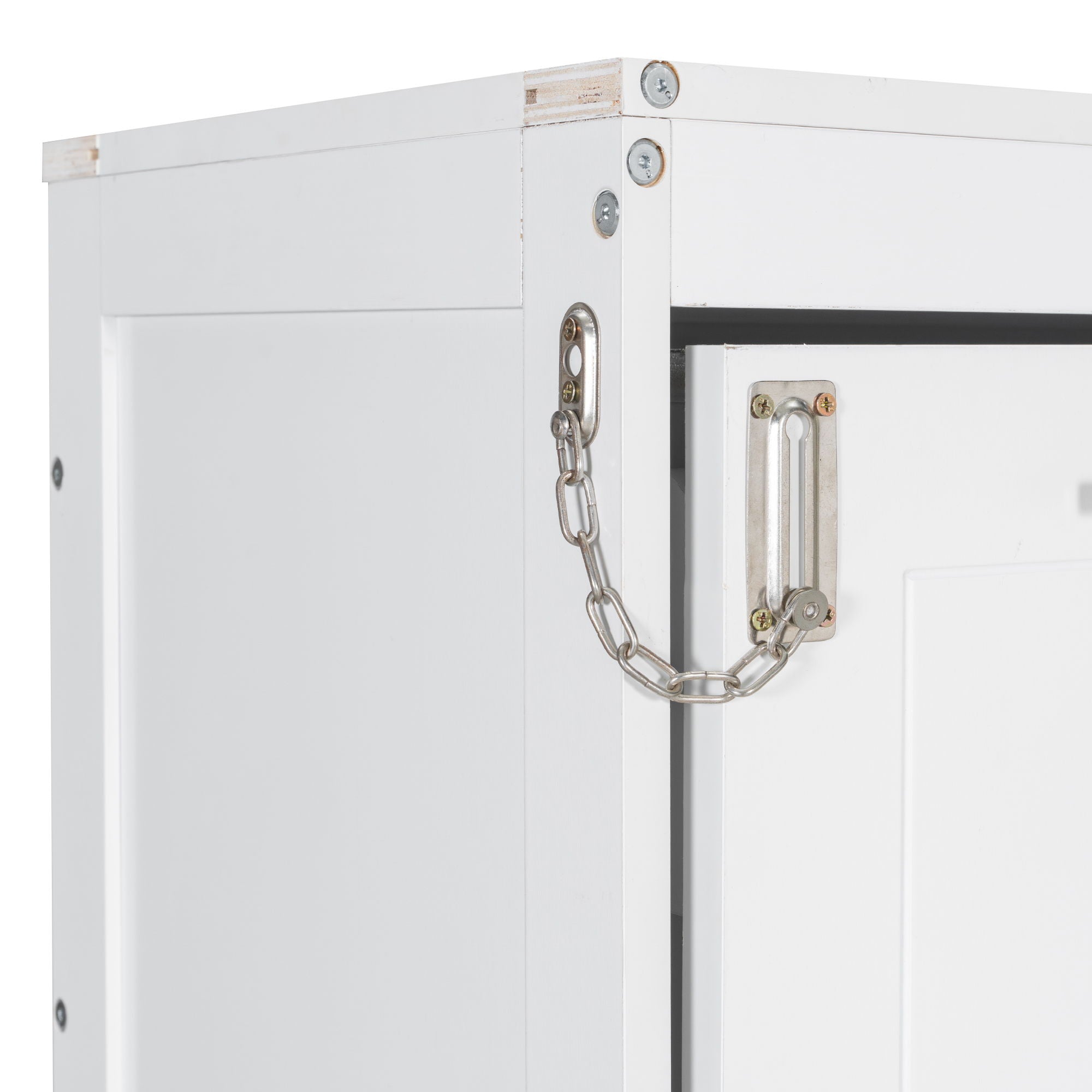 Murphy Cabinet Bed With Folding Sofa, Built In Storage Shelves And LED Light