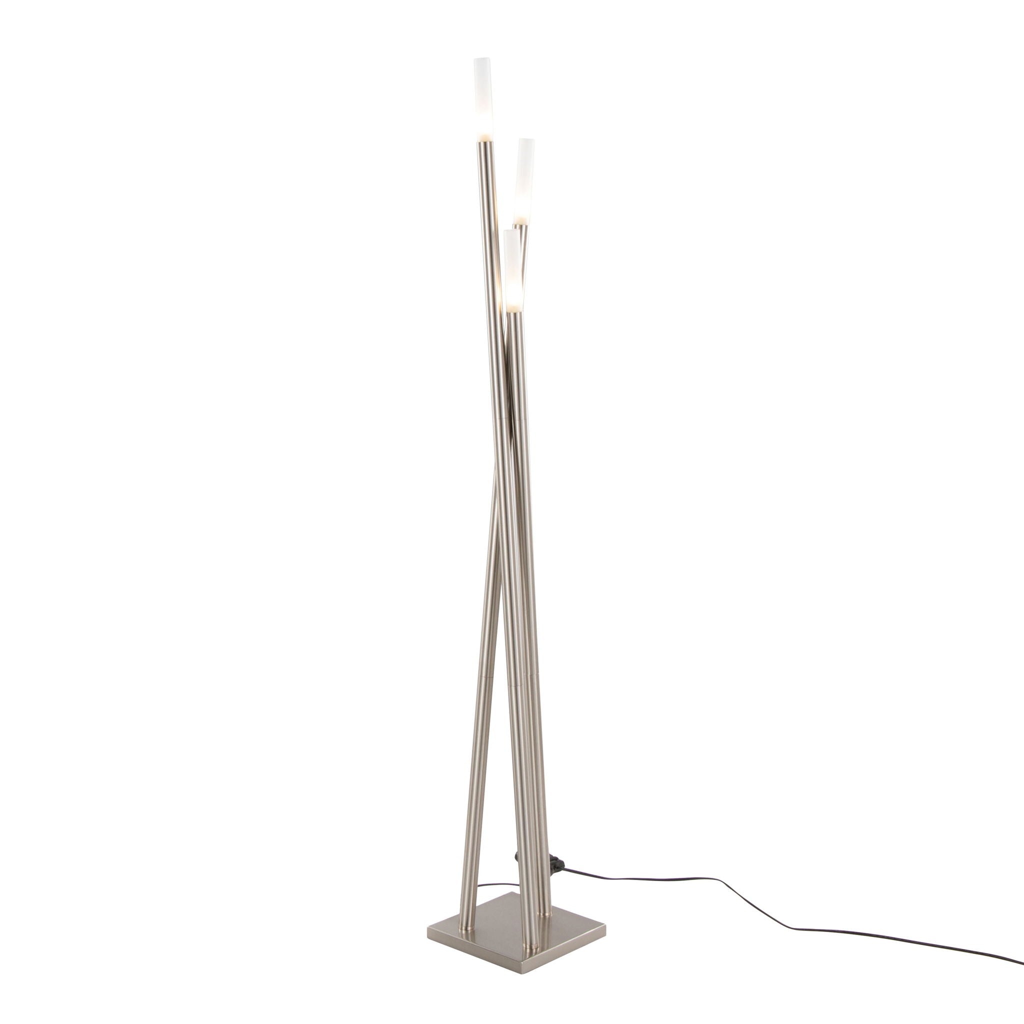 Icicle - Contemporary Floor Lamp - Nickel - Best Buy Furniture