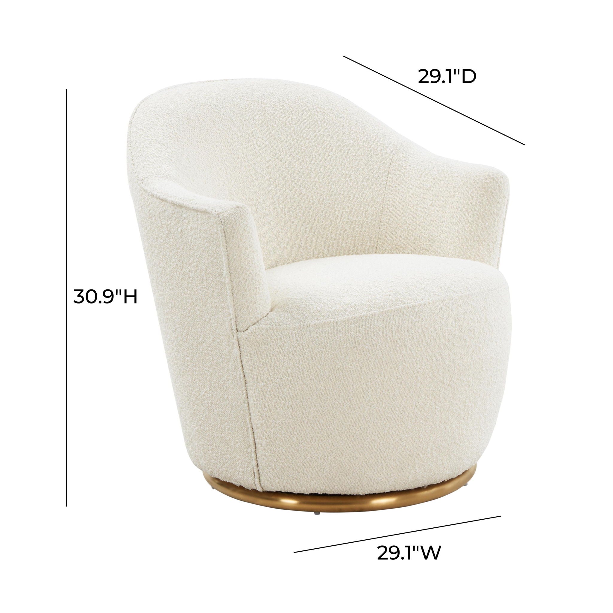 Skyla - Boucle Swivel Chair - Beige
