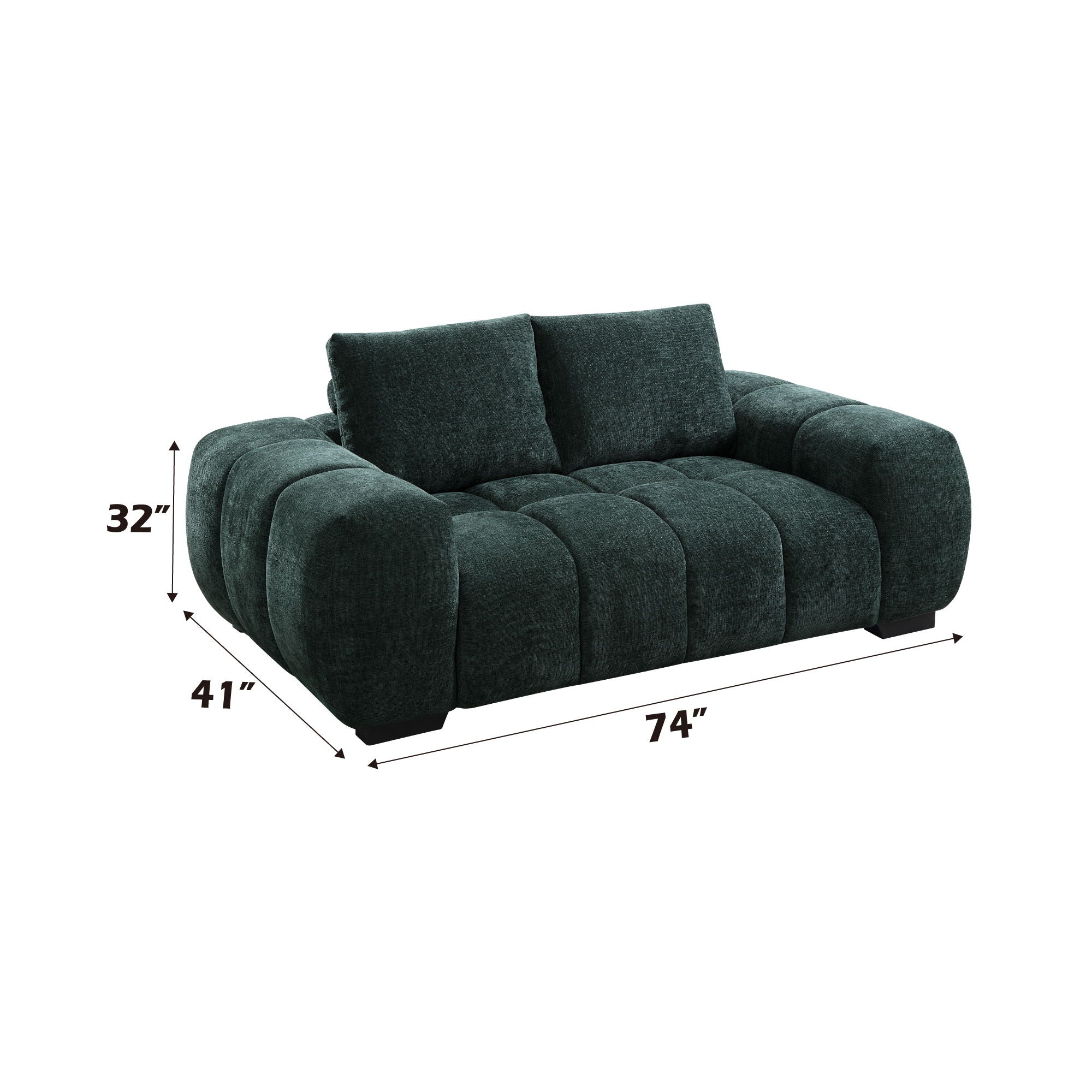 Ferrand - 2 Pieces Green Living Room Sofa & Loveseat Set - Green - Best Buy Furniture
