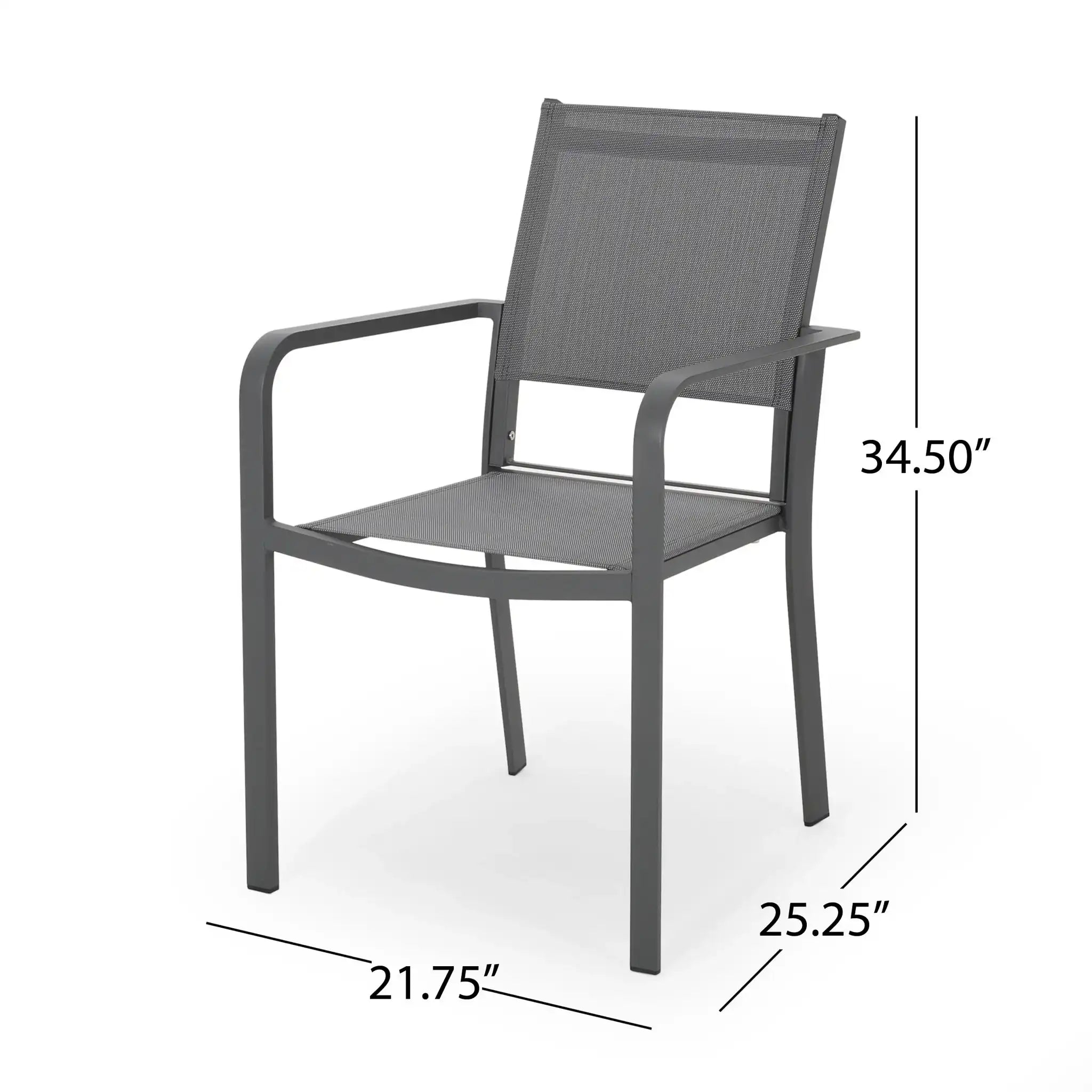 Waterfal - Outdoor Aluminum Dining Chair With Seat (Set of 2)