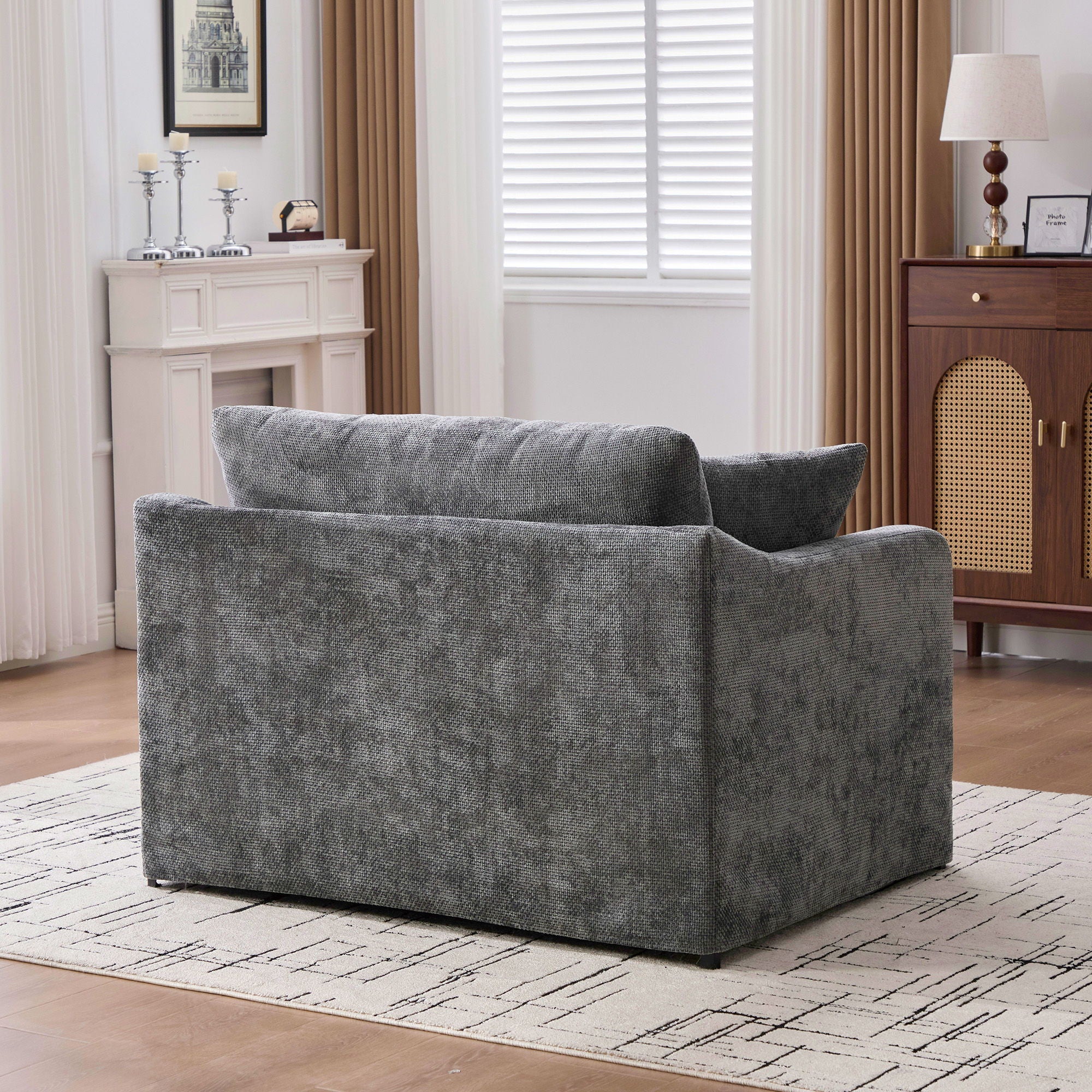 Accent Chair With 2 Bolster Pillows