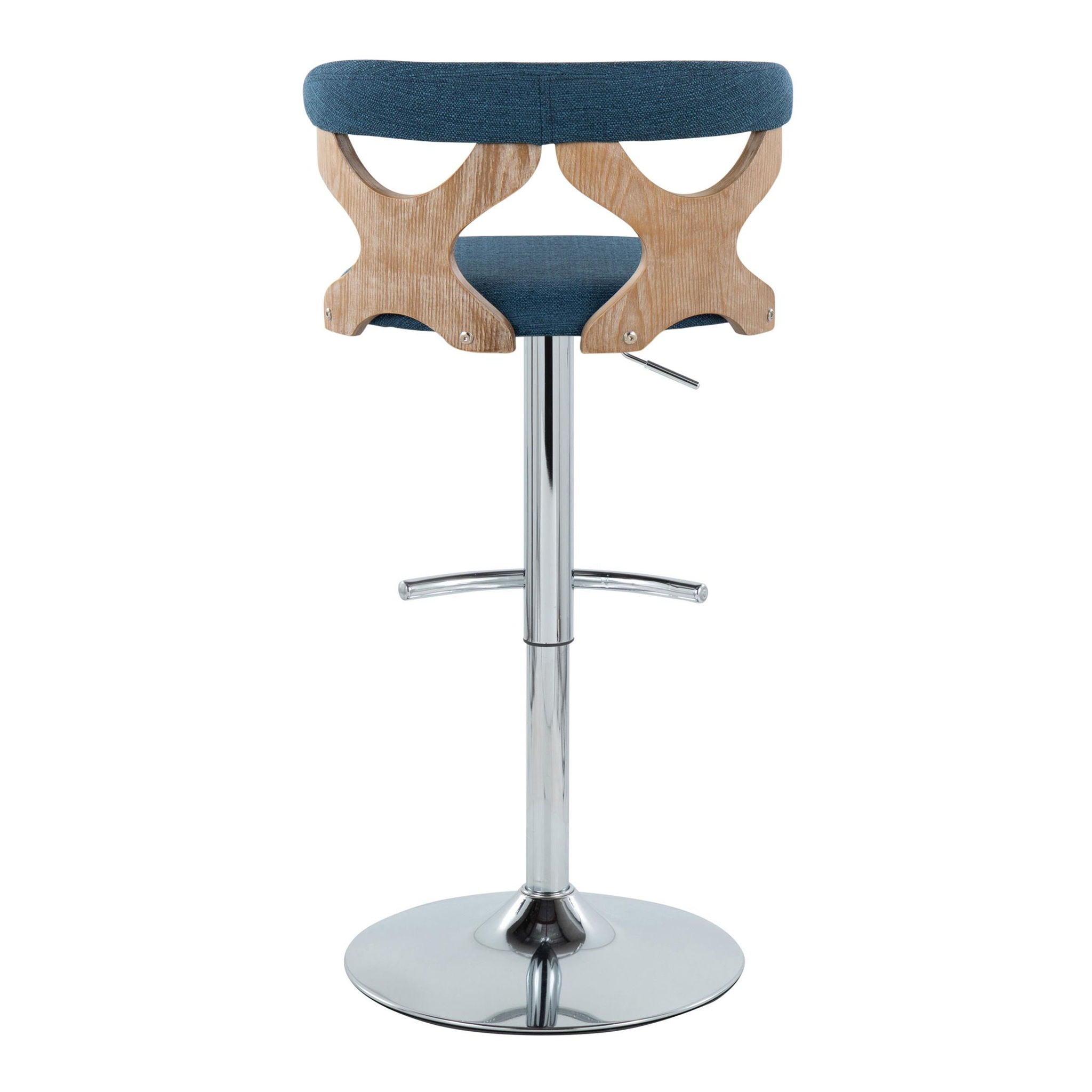 Gardenia - Contemporary Adjustable Barstool With Swivel / Rounded T Footrest (Set of 2)