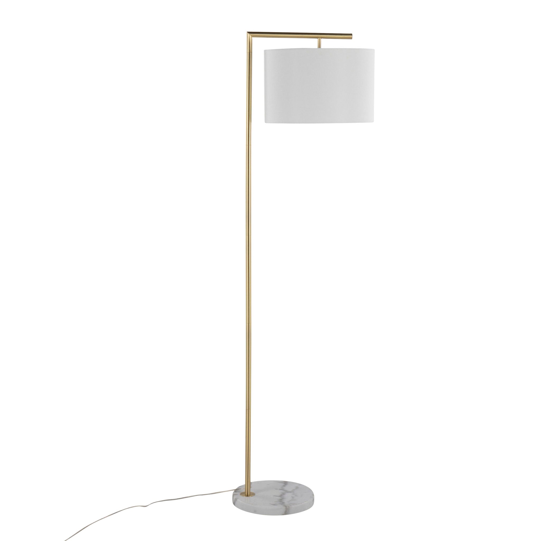 Fran - Contemporary Floor Lamp - Gold / White - Best Buy Furniture