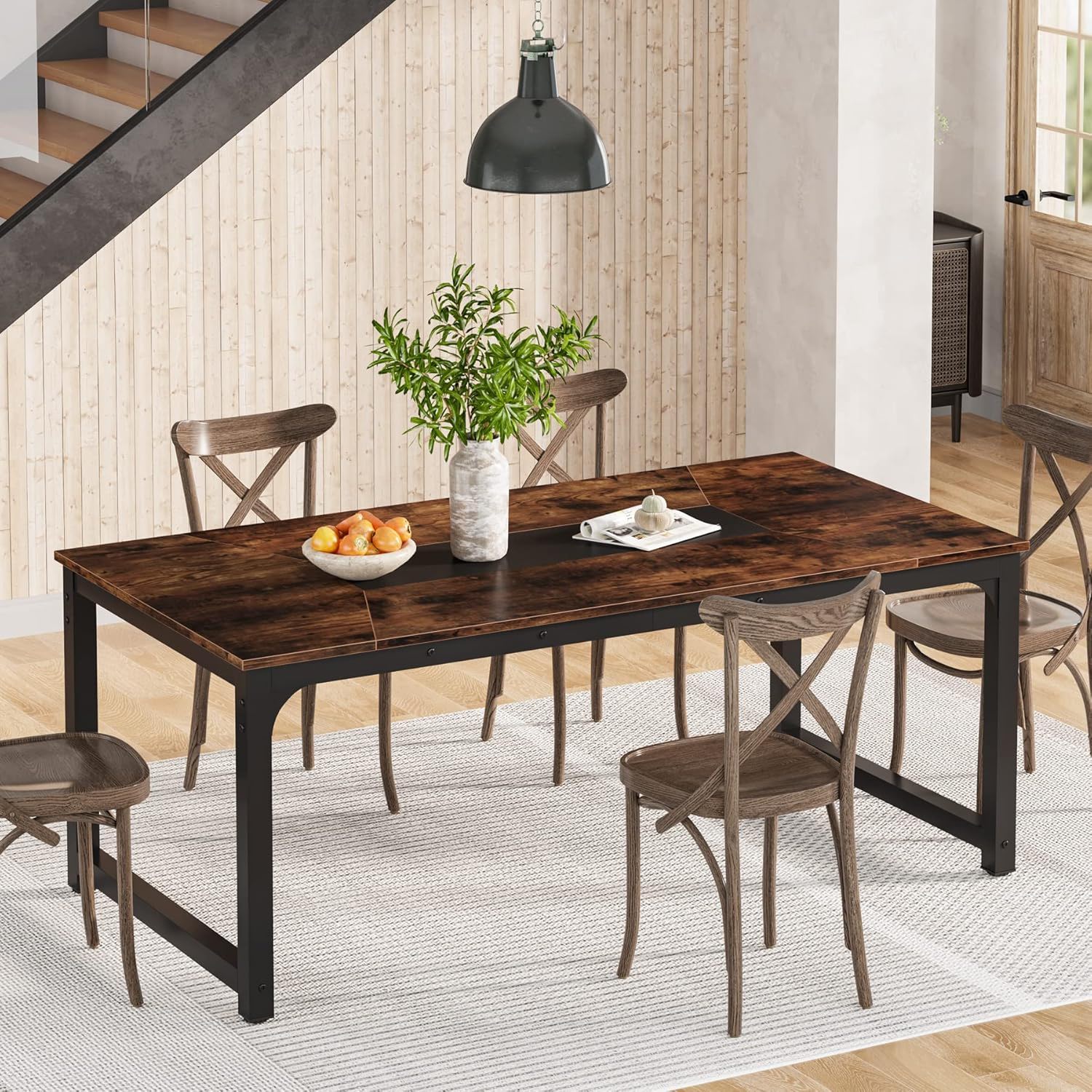 Rectangular Kitchen & Dining Room Table - Brown / Black
