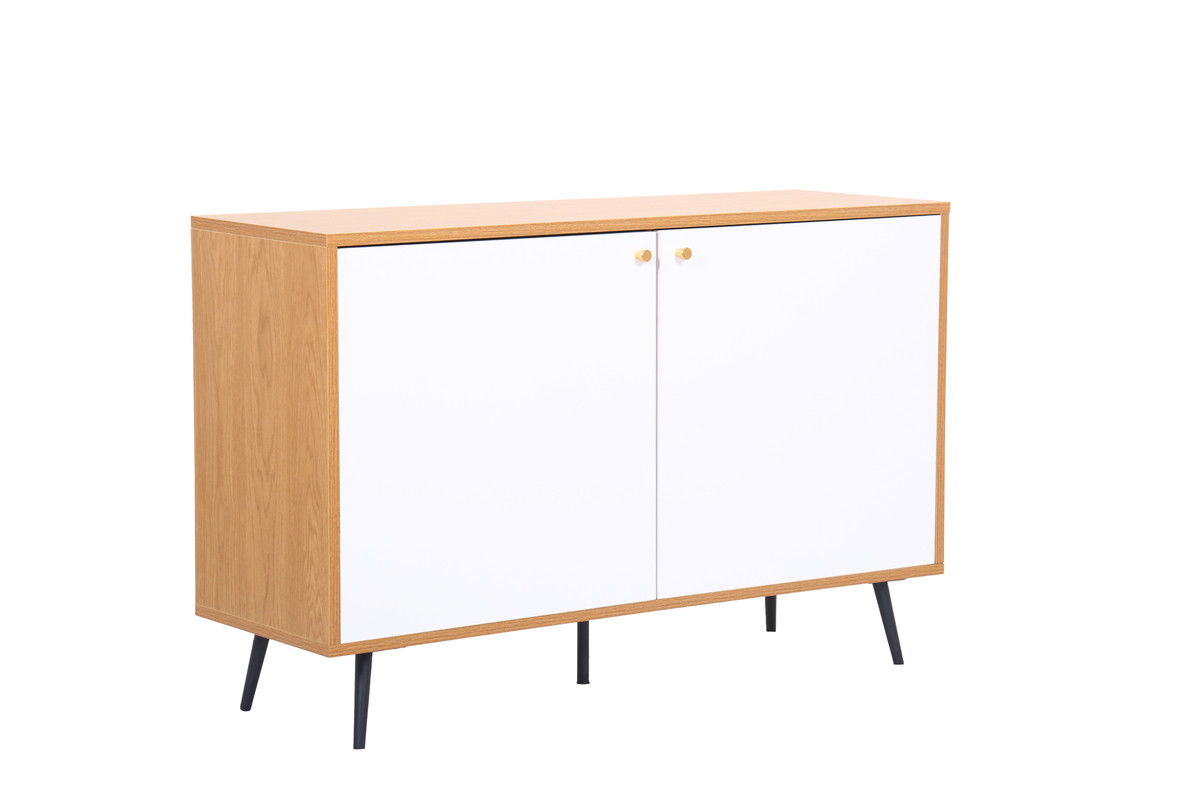 Carlotta - Storage Console Cabinet Table - Light Brown And White - Best Buy Furniture