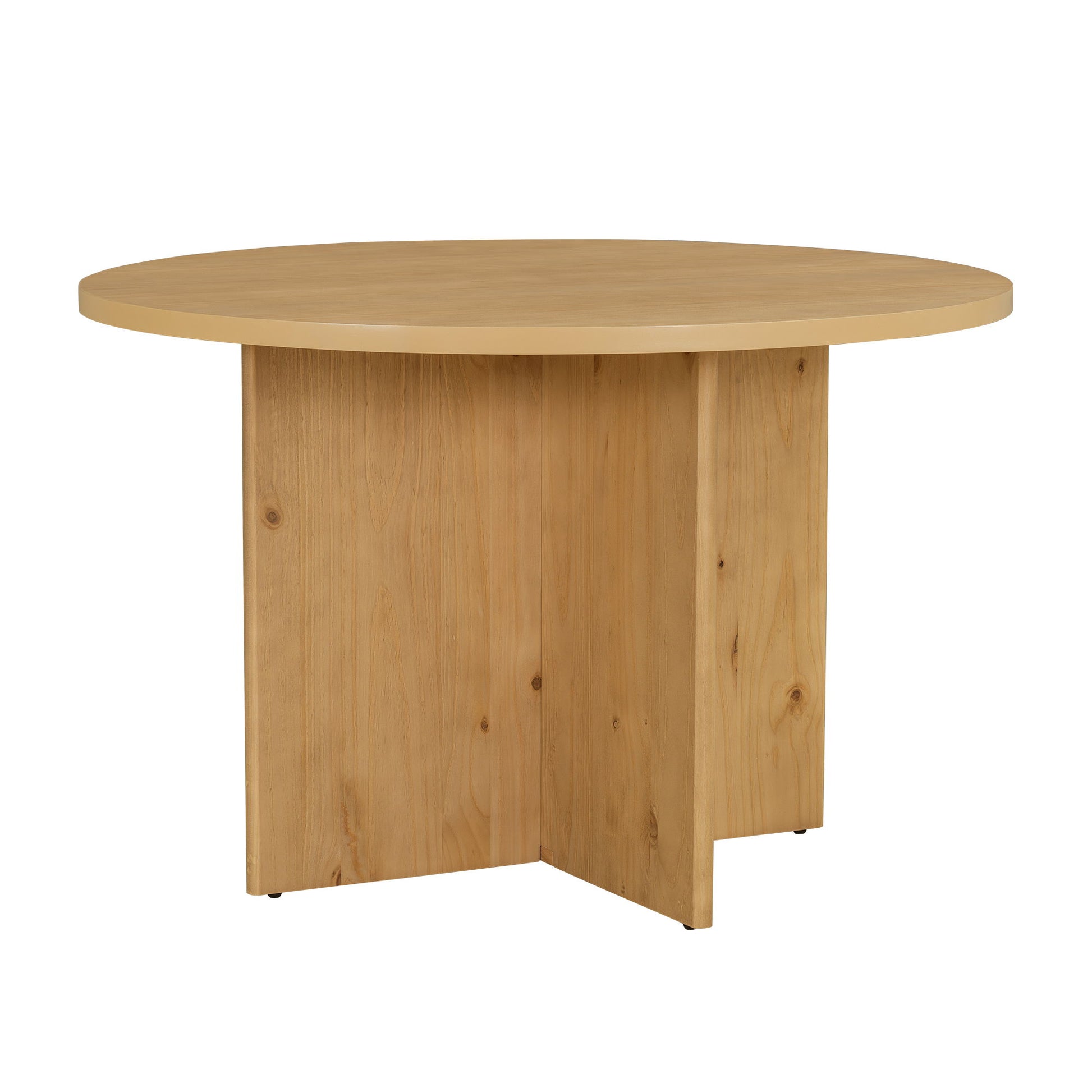 Topmax - 5 Piece Modern Round Dining Table Set Pedestal Kitchen Table Set With 4 Upholstered Dining Chairs For Studio, Apartment, Small Places - Best Buy Furniture