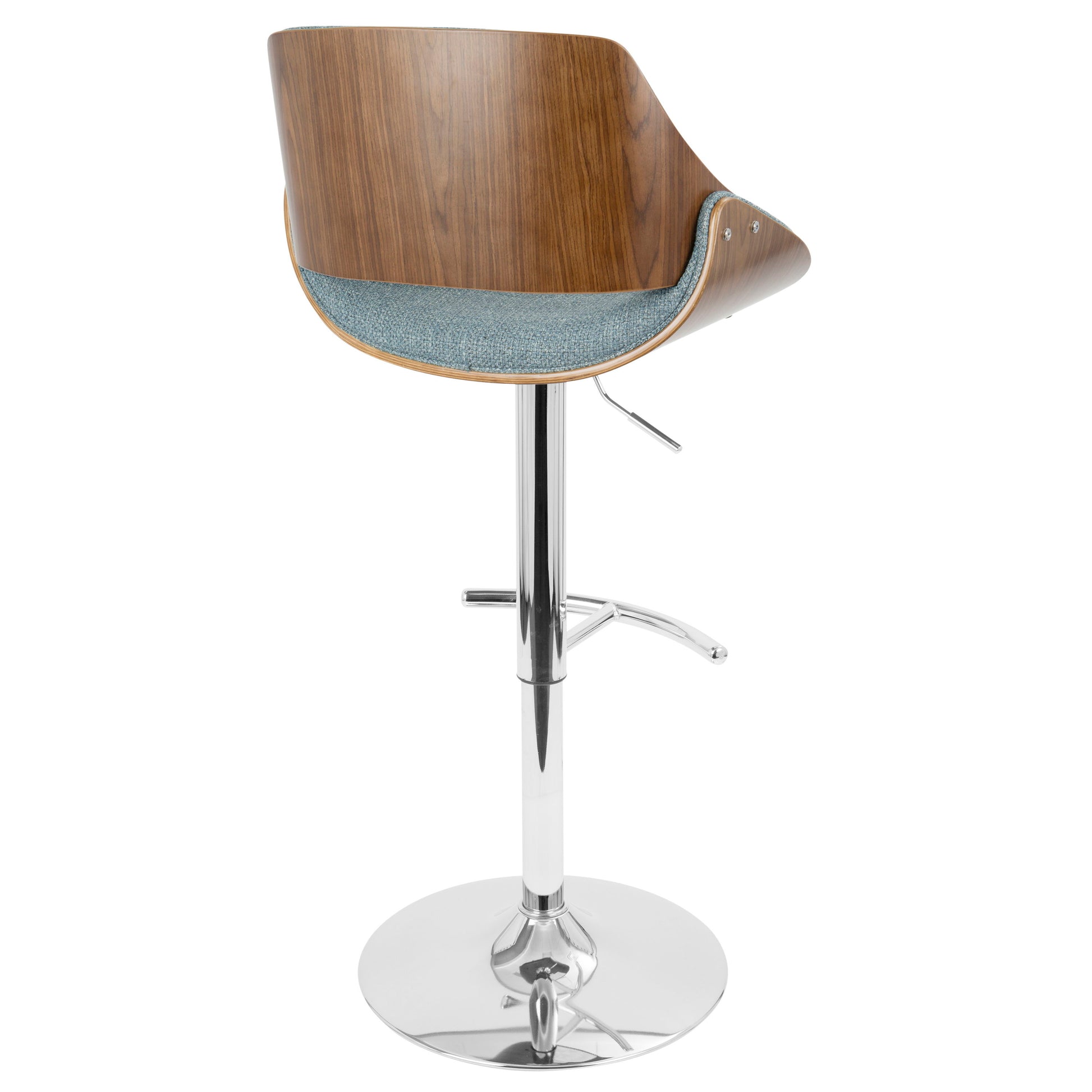 Fabrizzi - Mid Century Modern Adjustable Barstool With Swivel With Rounded T Footrest (Set of 3) - Best Buy Furniture