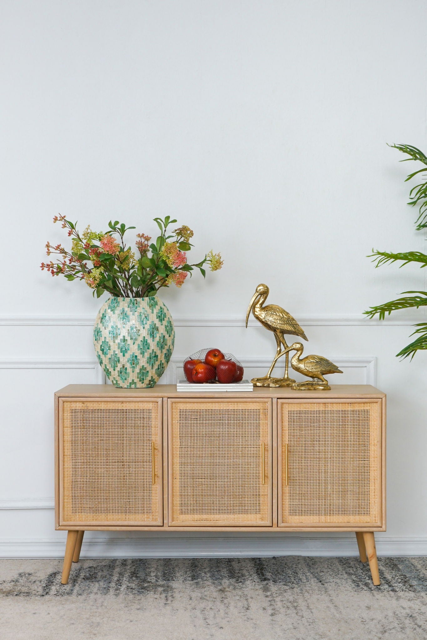 Wooden Accent TV Cabinet With 3 Doors - Brown - Best Buy Furniture