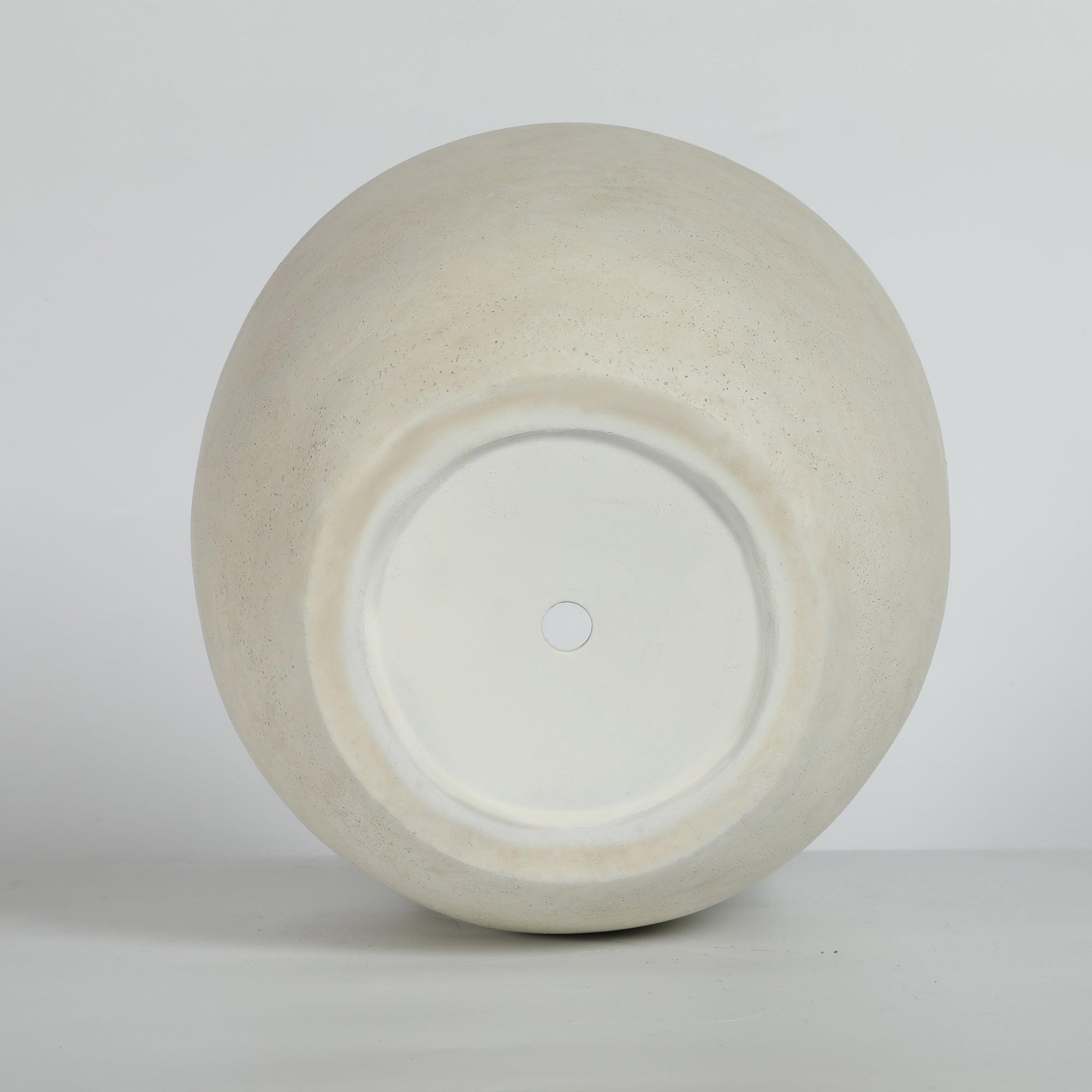 Round Concrete Planter Set of 2, Large Outdoor Indoor Handmade Rustic Decorative Planter Pots with Drainage Holes