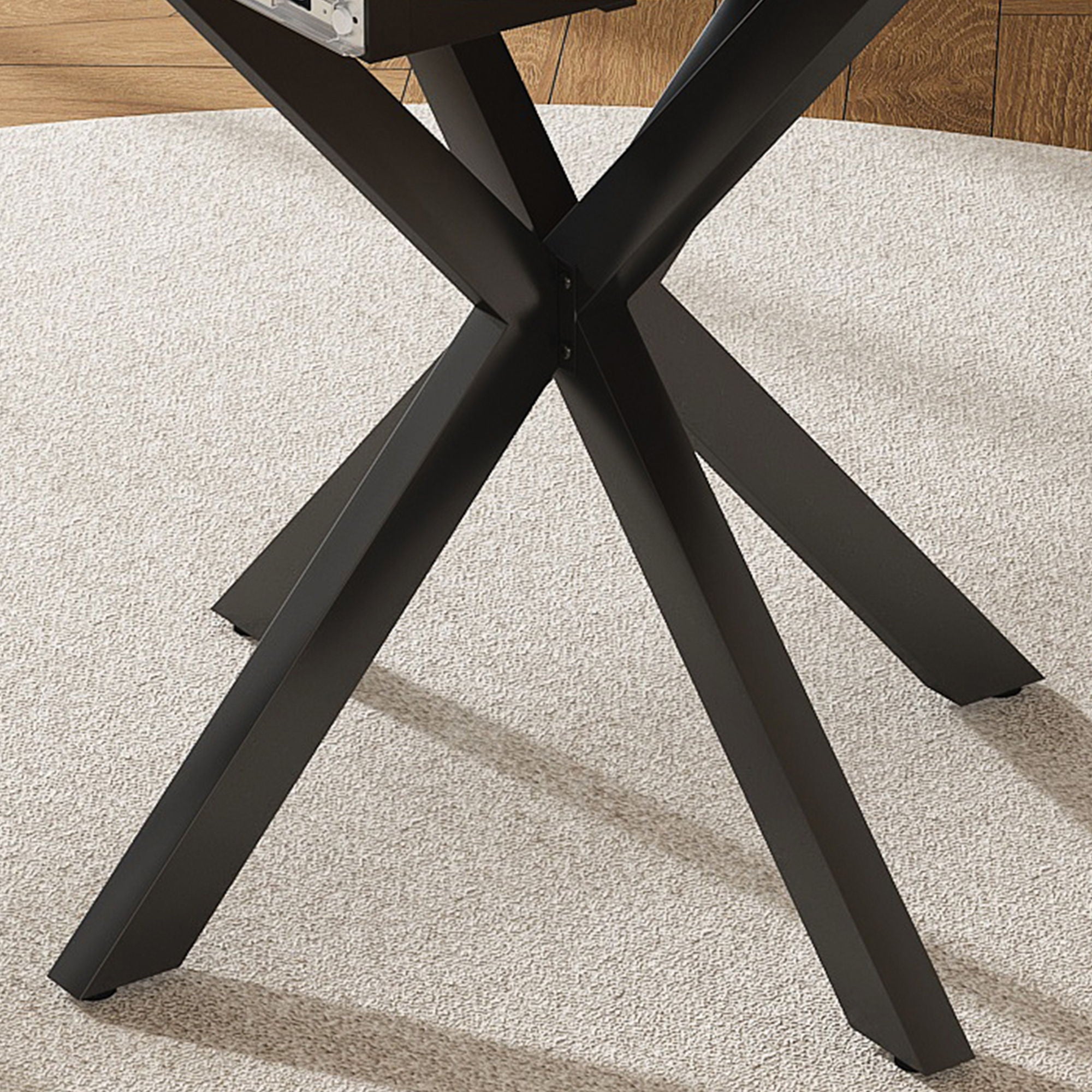 Retractable Dining Table, Round Extendable 6 Person Table - Walnut