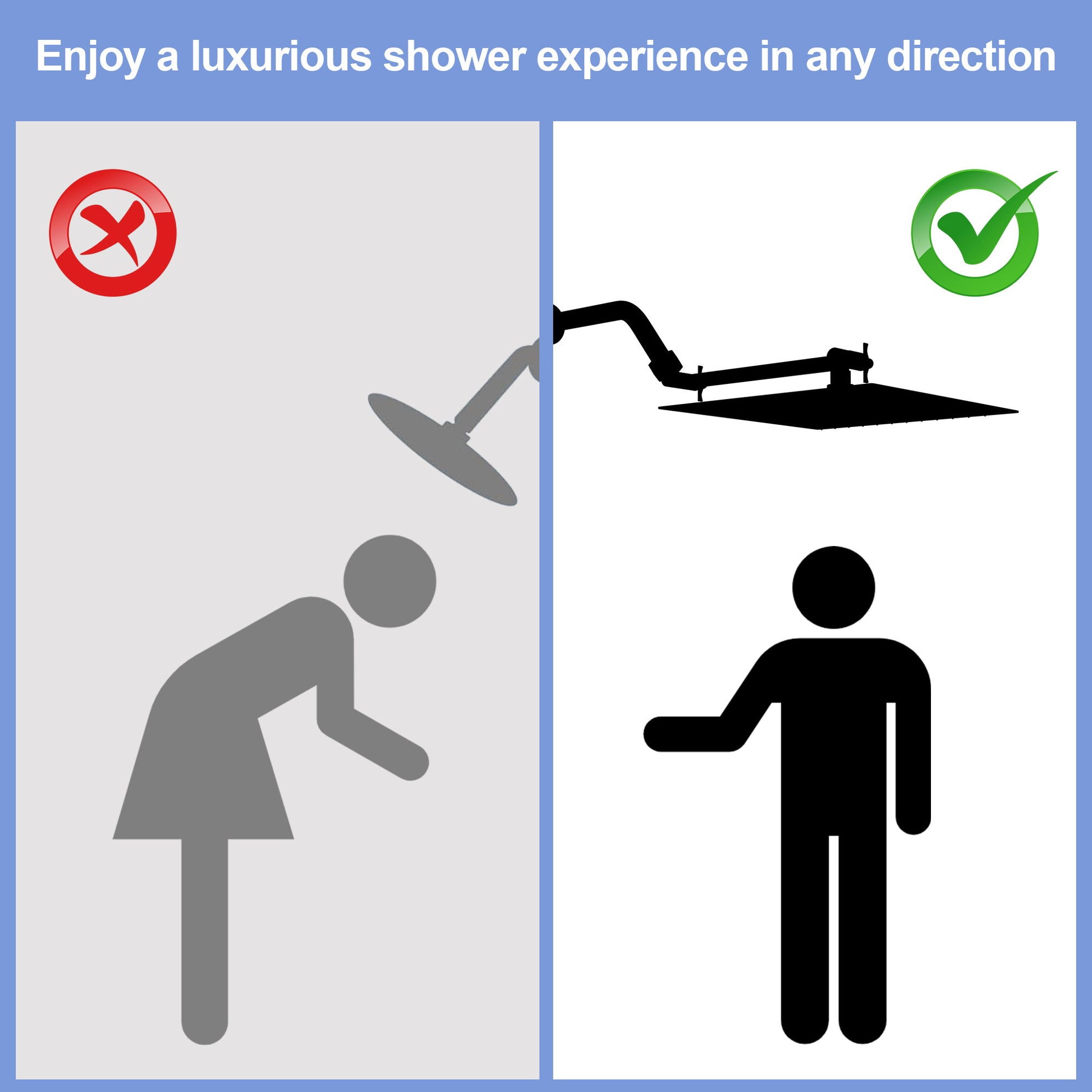 Luxury Rain Shower Head With Adjustable Arm, 10" Square, Stainless Steel - Brushed Nickel - Best Buy Furniture