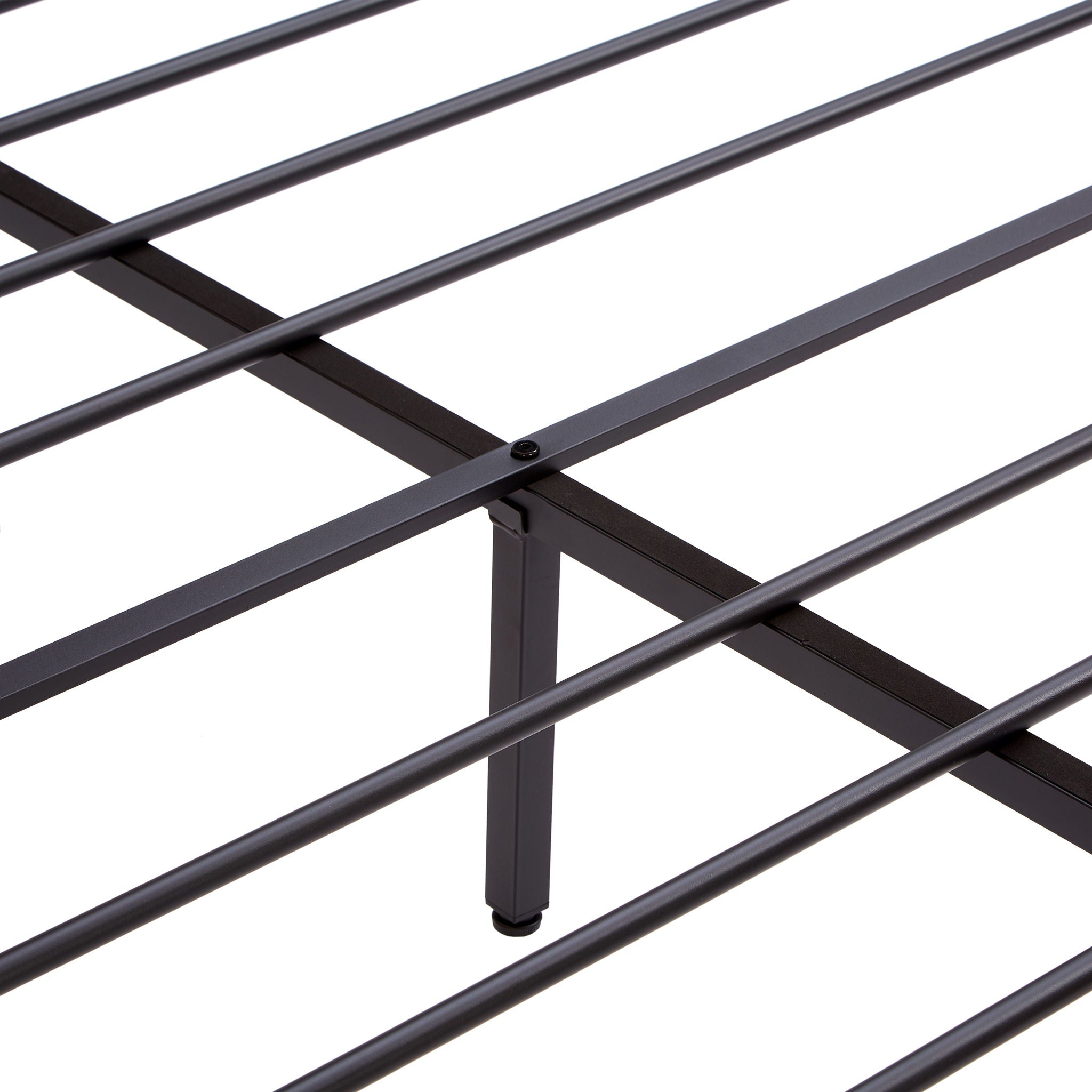 Modern Metal Platform Bed Frame With Wooden Headboard And Footboard, USB Charging Station, LED Lights, 2 Drawers